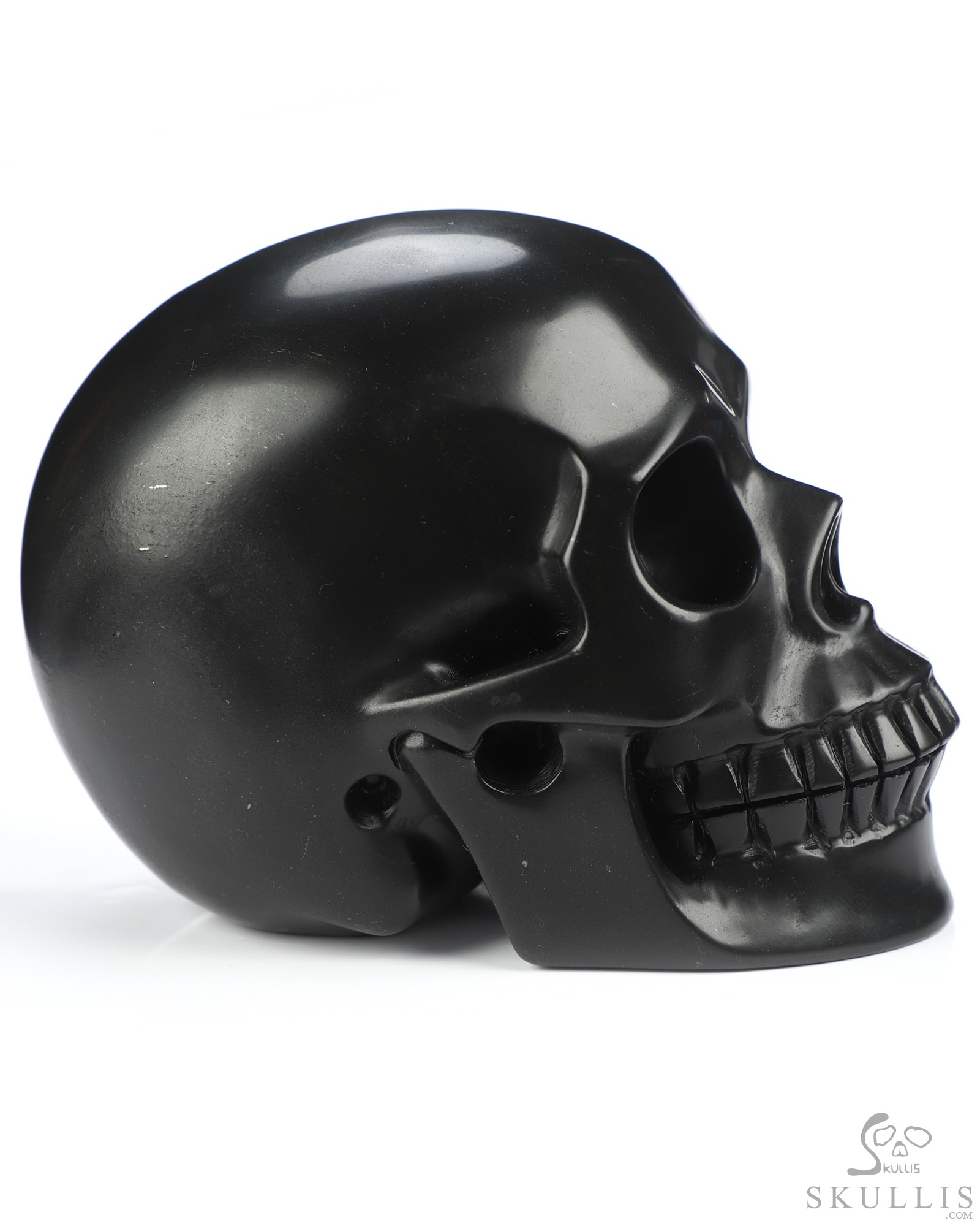 5.1" Shungite Hand Carved Crystal Skull, Realistic, Crystal Healing 5.1" Shungite Hand Carved Crystal Skull, Realistic, Crystal Healing