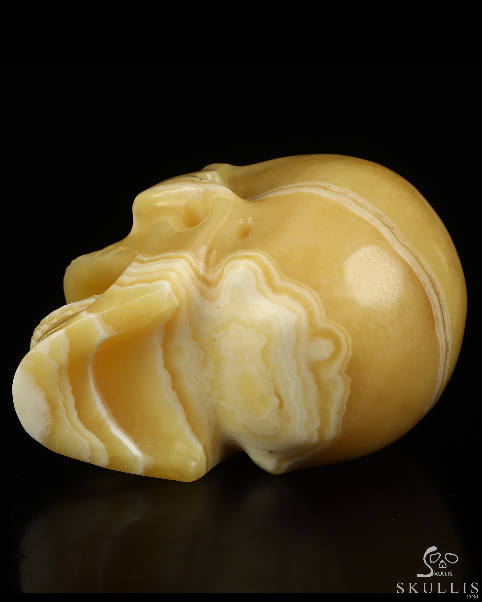 5.2" Beeswax Jade Hand Carved Laughing Crystal Skull Sculpture, Crystal Healing 5.2" Beeswax Jade Hand Carved Laughing Crystal Skull Sculpture, Crystal Healing