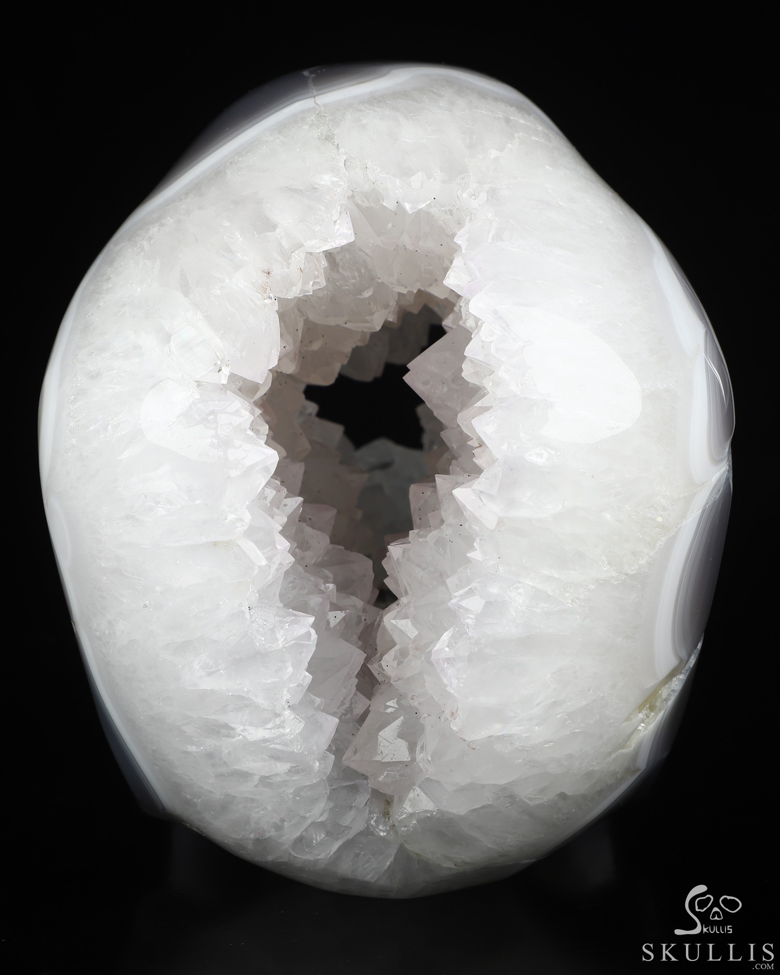 Lifesized 7.3" Agate Geode Hand Carved Crystal Skull, Super Realistic, Crystal Healing Lifesized 7.3" Agate Geode Hand Carved Crystal Skull, Super Realistic, Crystal Healing