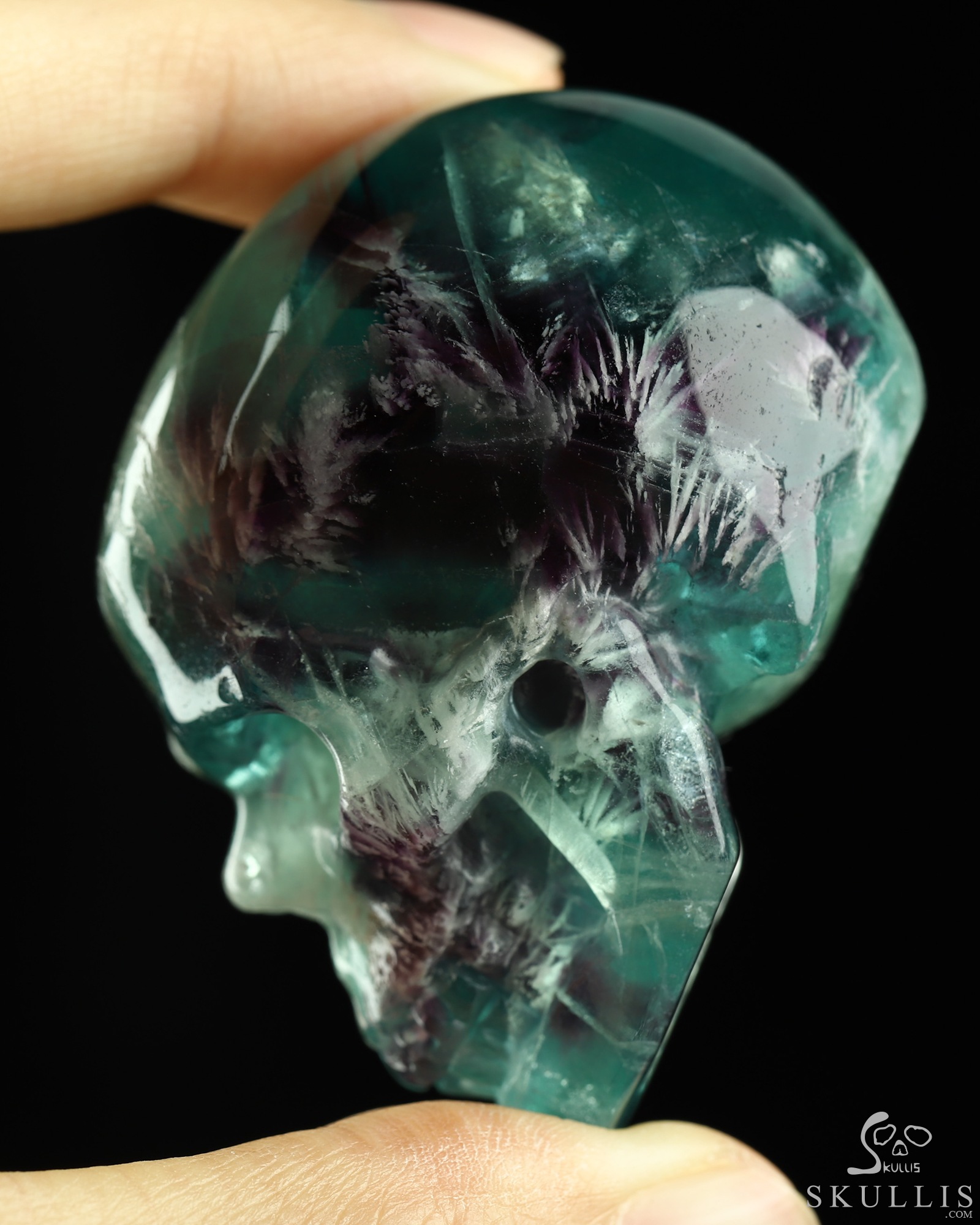 2.1" Fluorite Hand Carved Crystal Skull, Realistic, Crystal Healing 2.1" Fluorite Hand Carved Crystal Skull, Realistic, Crystal Healing