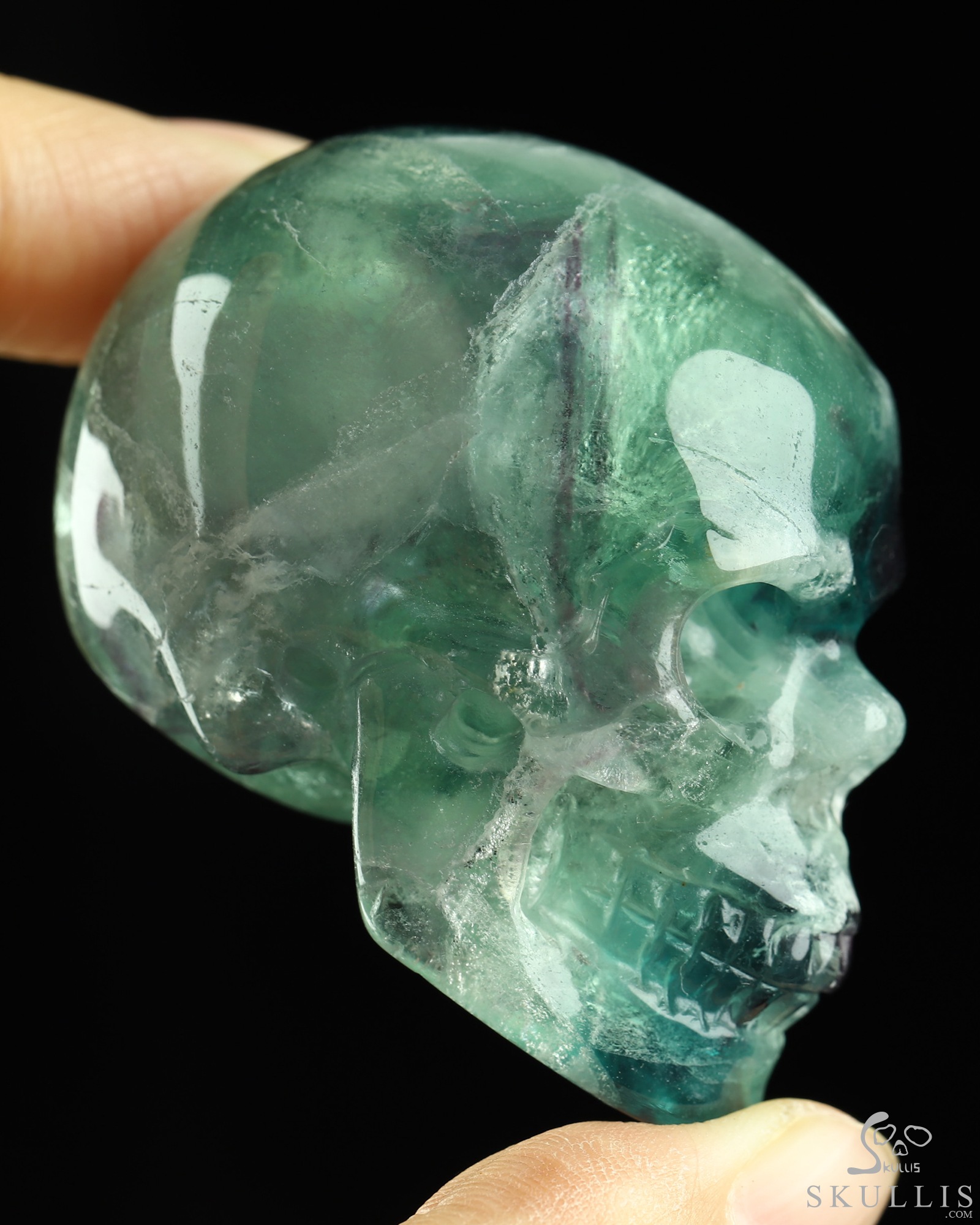 2.1" Fluorite Hand Carved Crystal Skull, Realistic, Crystal Healing 2.1" Fluorite Hand Carved Crystal Skull, Realistic, Crystal Healing