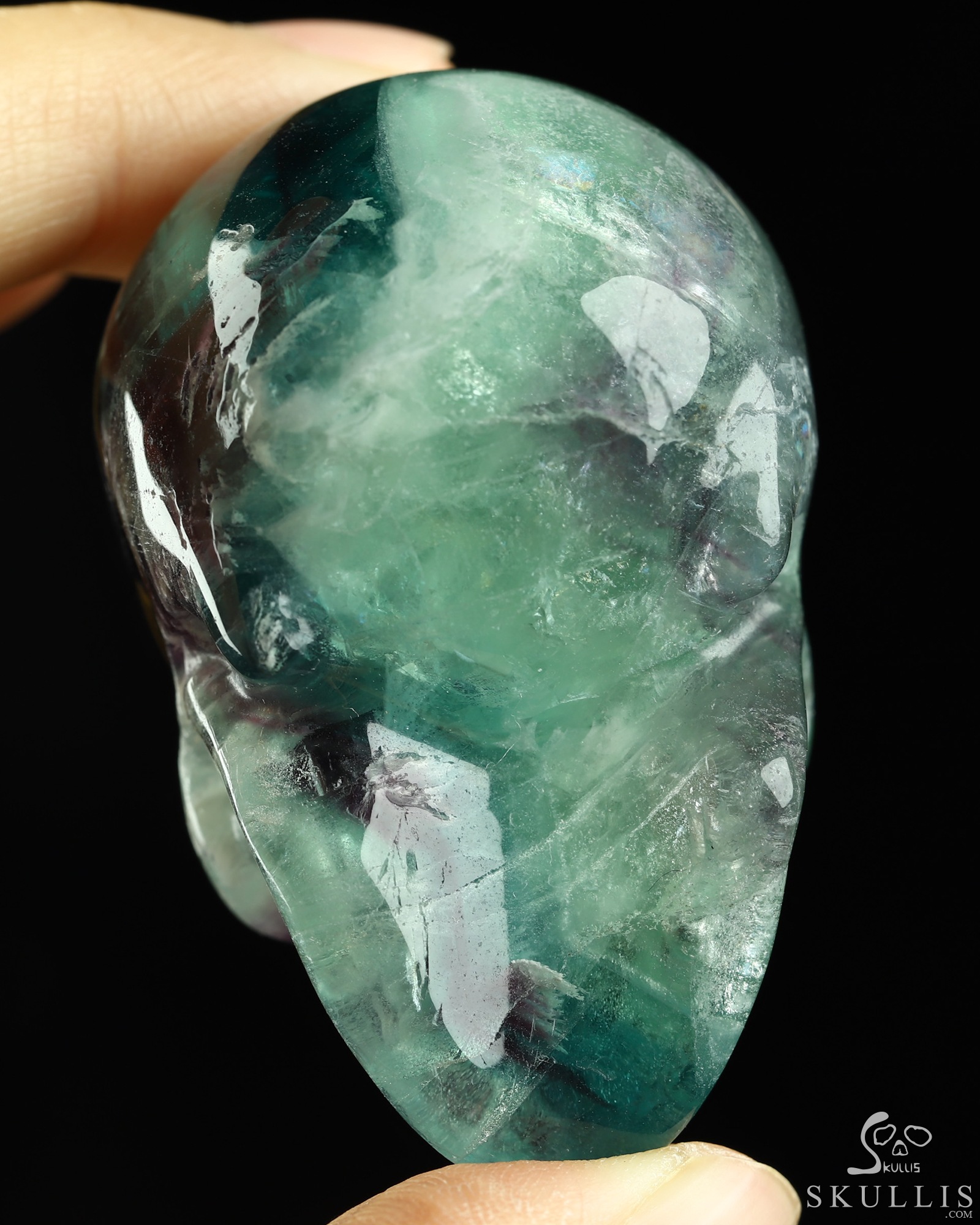 2.1" Fluorite Hand Carved Crystal Skull, Realistic, Crystal Healing 2.1" Fluorite Hand Carved Crystal Skull, Realistic, Crystal Healing