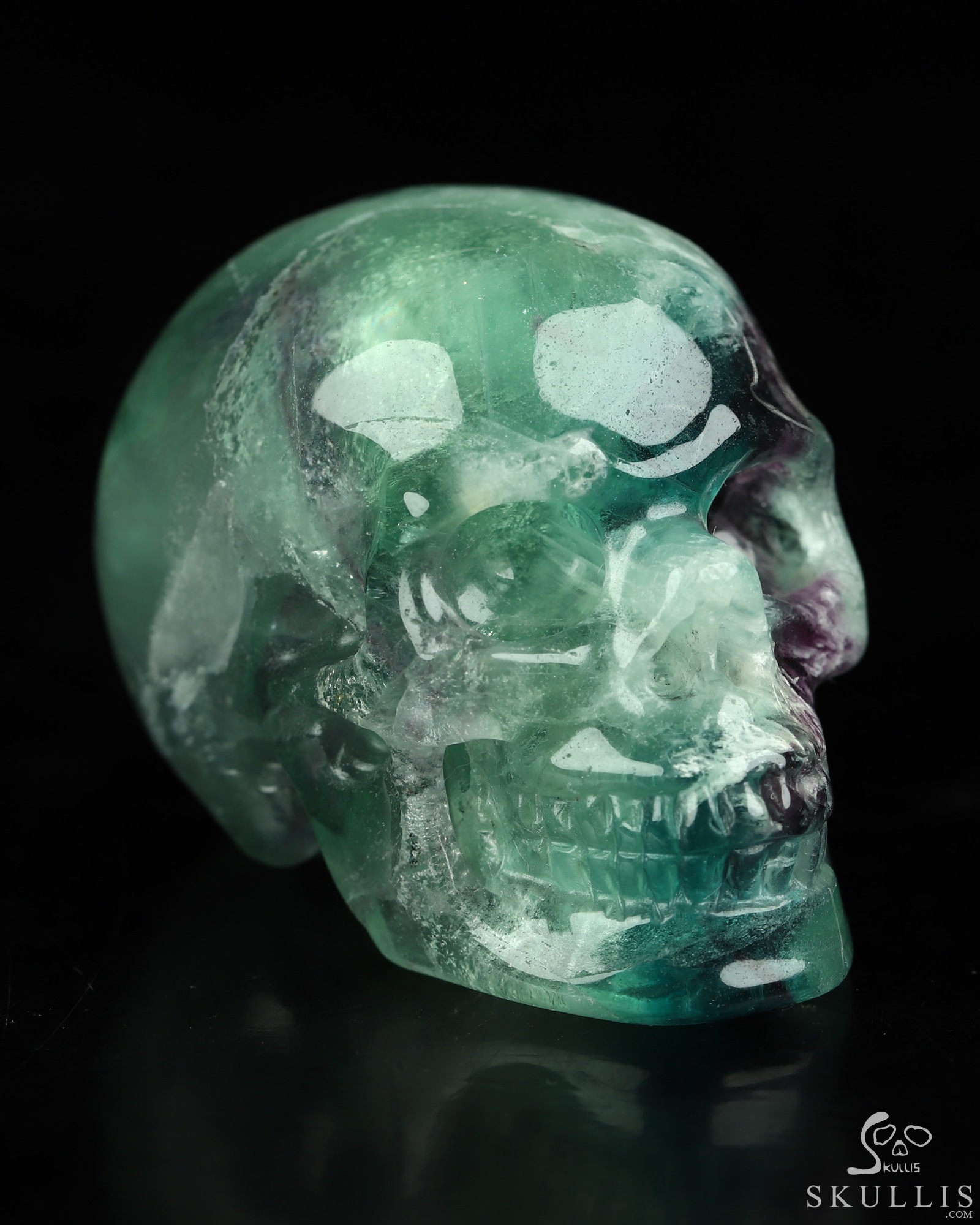 2.1" Fluorite Hand Carved Crystal Skull, Realistic, Crystal Healing 2.1" Fluorite Hand Carved Crystal Skull, Realistic, Crystal Healing