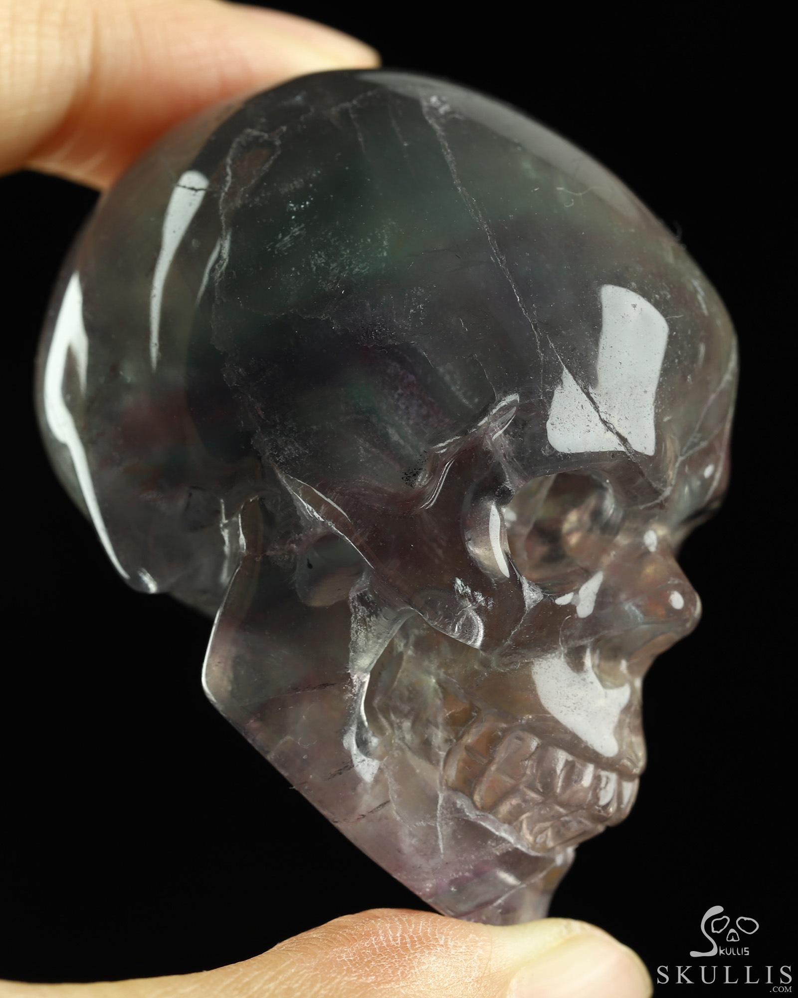 2.1" Fluorite Hand Carved Crystal Skull, Realistic, Crystal Healing 2.1" Fluorite Hand Carved Crystal Skull, Realistic, Crystal Healing