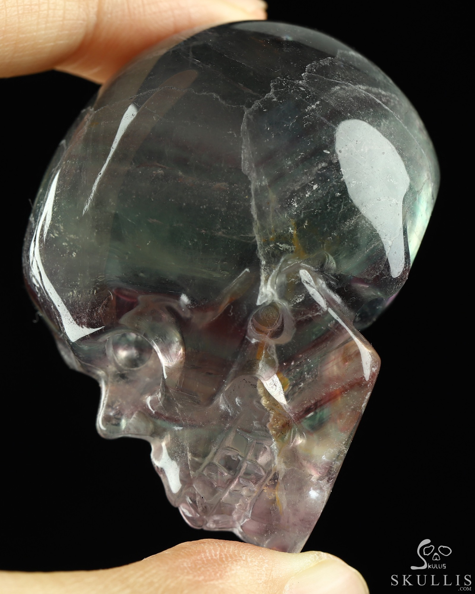 2.1" Fluorite Hand Carved Crystal Skull, Realistic, Crystal Healing 2.1" Fluorite Hand Carved Crystal Skull, Realistic, Crystal Healing