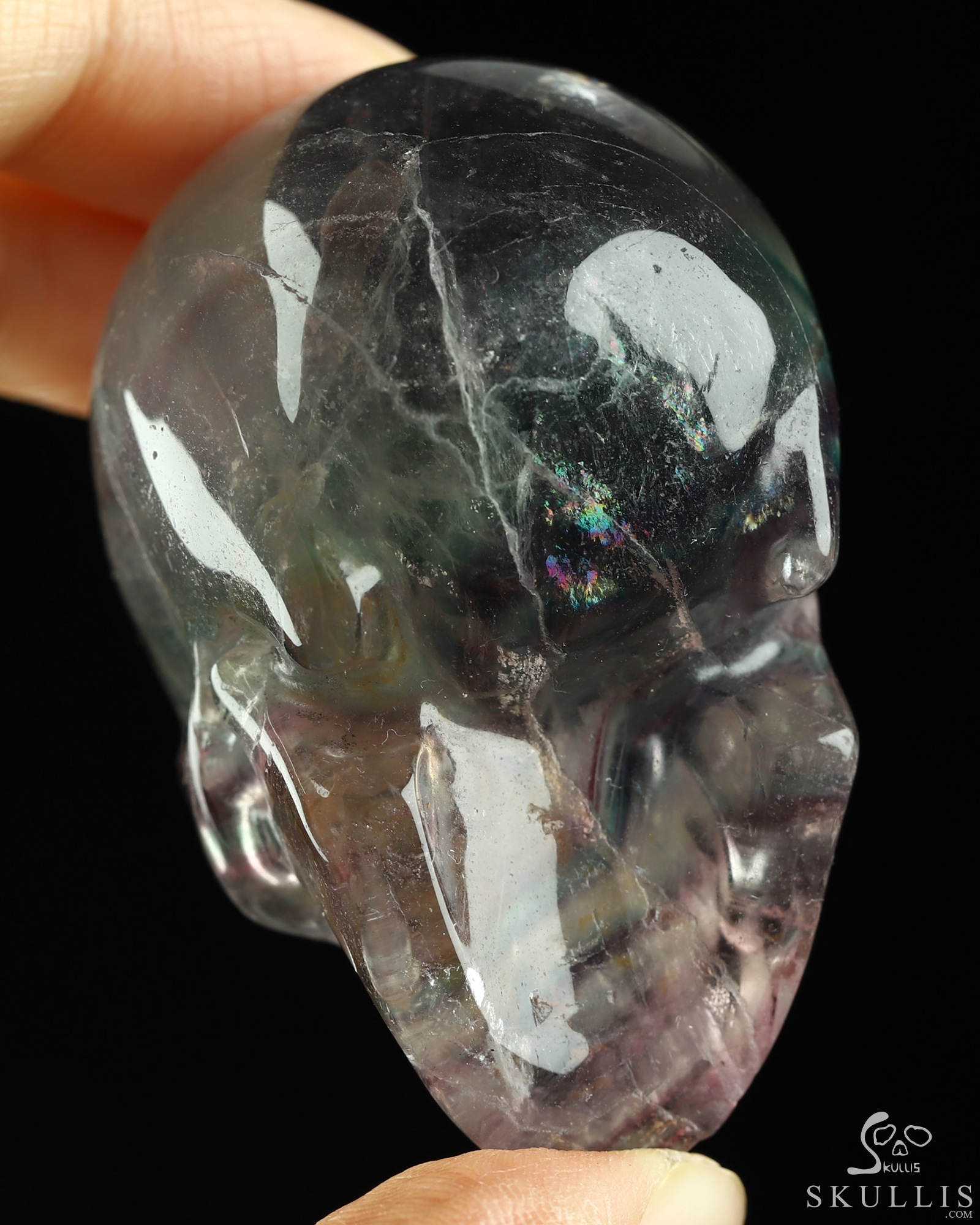 2.1" Fluorite Hand Carved Crystal Skull, Realistic, Crystal Healing 2.1" Fluorite Hand Carved Crystal Skull, Realistic, Crystal Healing