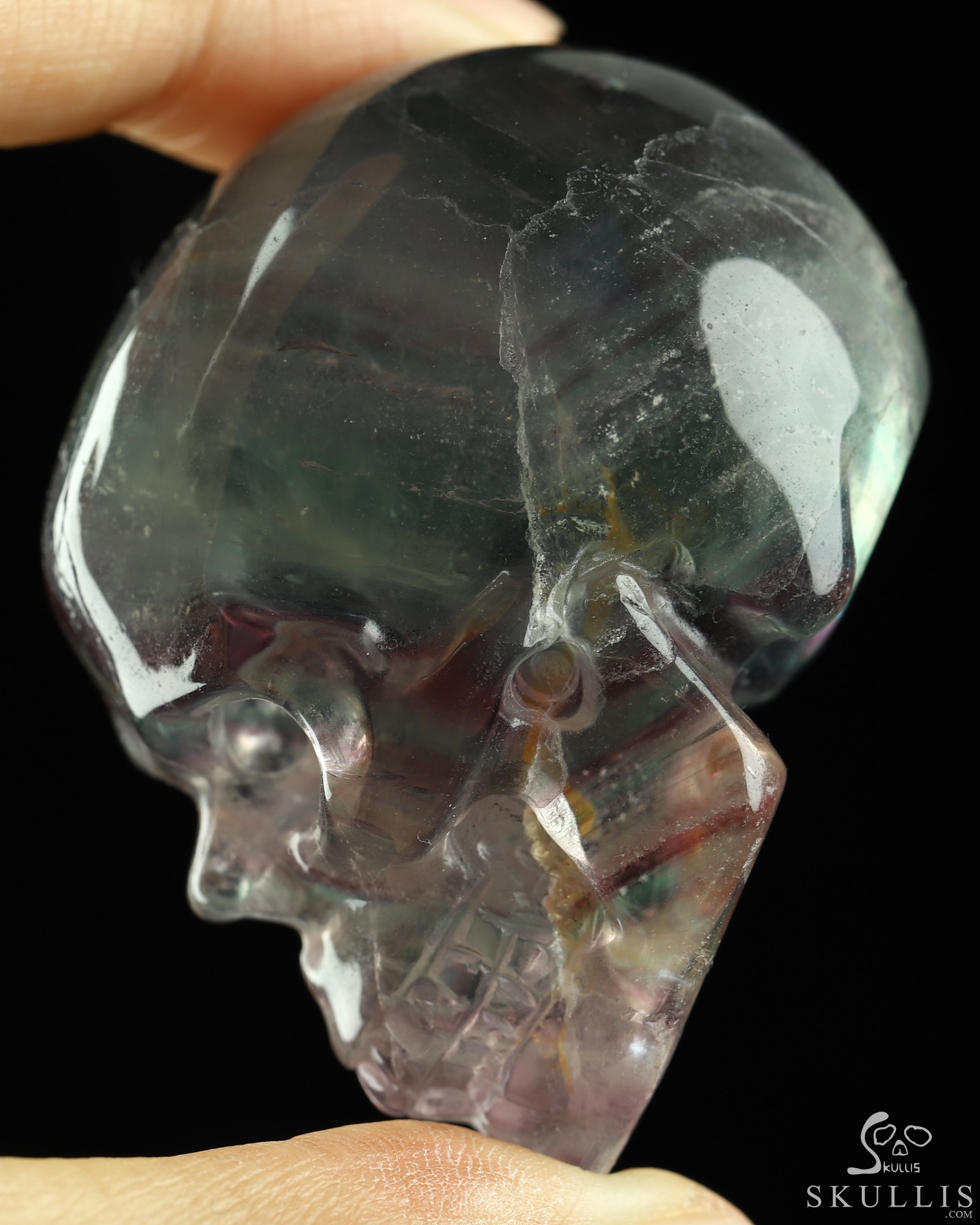2.1" Fluorite Hand Carved Crystal Skull, Realistic, Crystal Healing 2.1" Fluorite Hand Carved Crystal Skull, Realistic, Crystal Healing