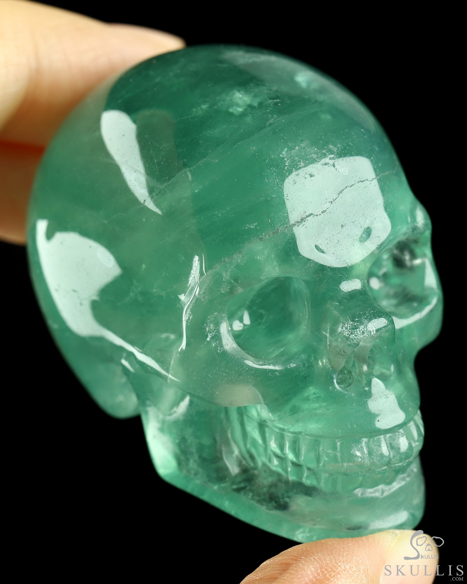 2.1" Fluorite Hand Carved Crystal Skull, Realistic, Crystal Healing 2.1" Fluorite Hand Carved Crystal Skull, Realistic, Crystal Healing