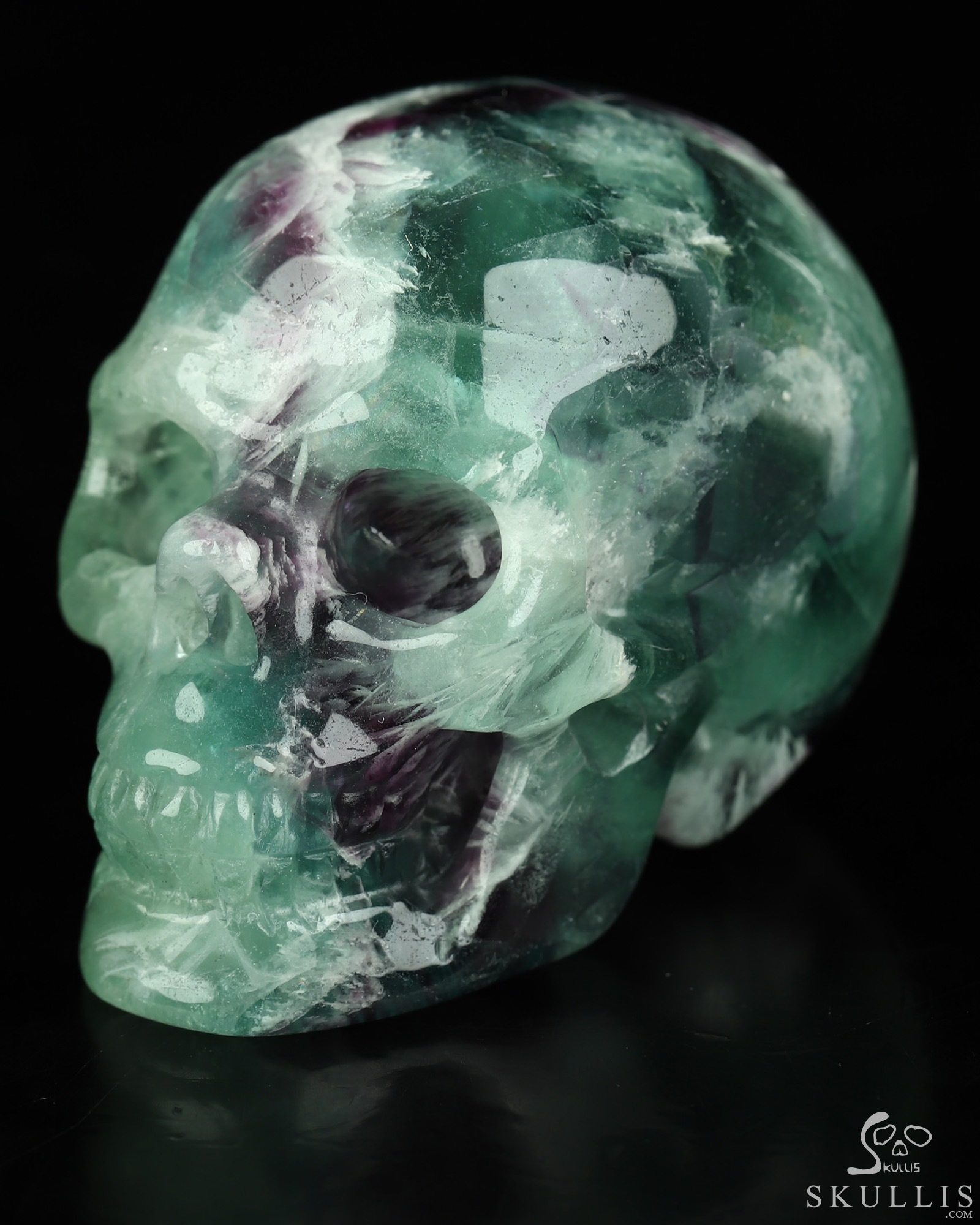 2.1" Fluorite Hand Carved Crystal Skull, Realistic, Crystal Healing 2.1" Fluorite Hand Carved Crystal Skull, Realistic, Crystal Healing