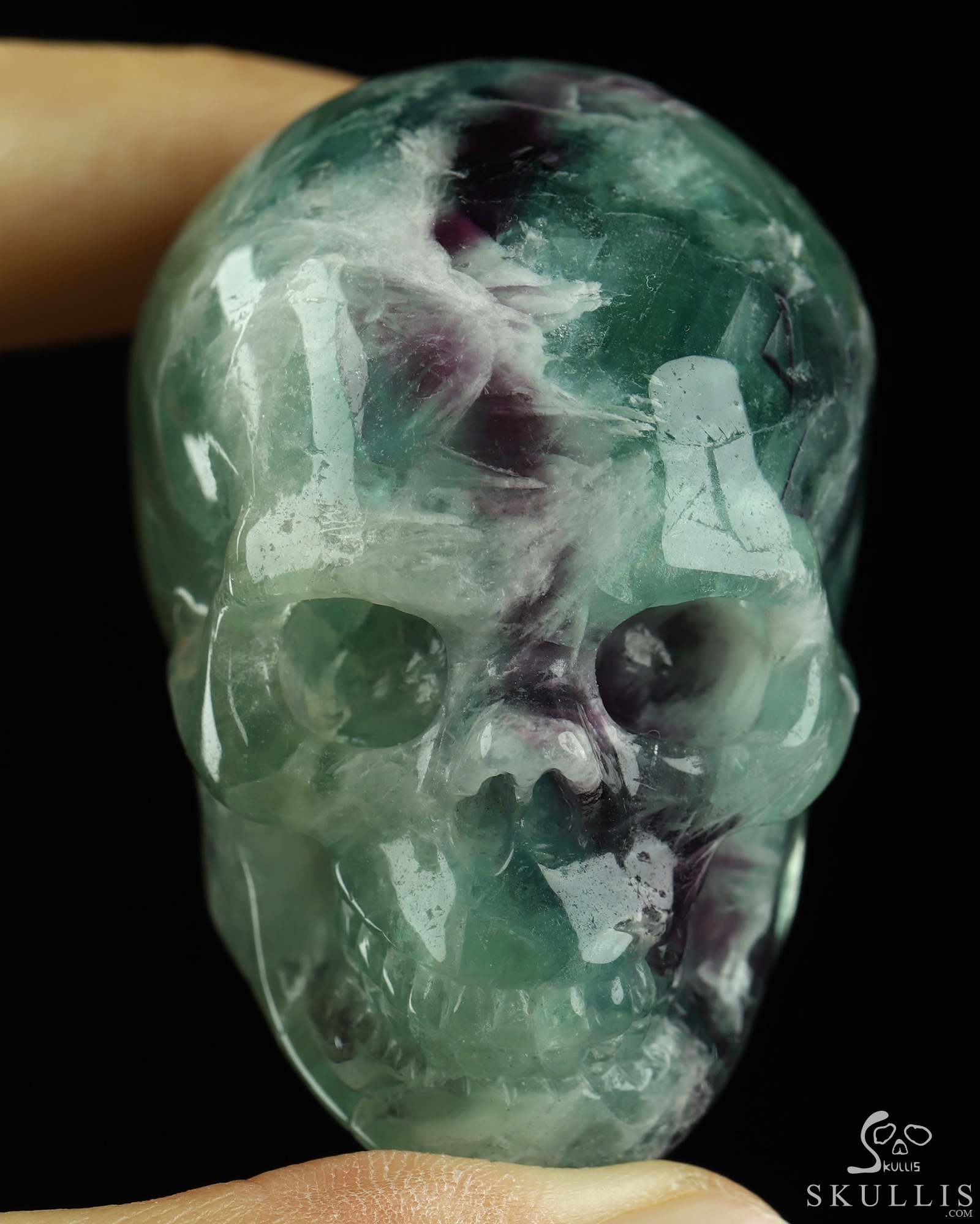 2.1" Fluorite Hand Carved Crystal Skull, Realistic, Crystal Healing 2.1" Fluorite Hand Carved Crystal Skull, Realistic, Crystal Healing