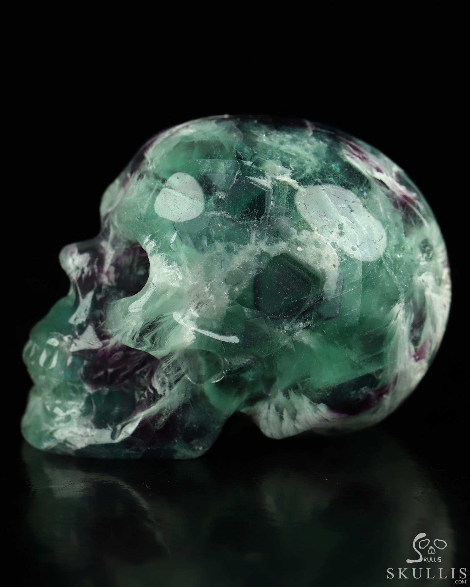 2.1" Fluorite Hand Carved Crystal Skull, Realistic, Crystal Healing 2.1" Fluorite Hand Carved Crystal Skull, Realistic, Crystal Healing