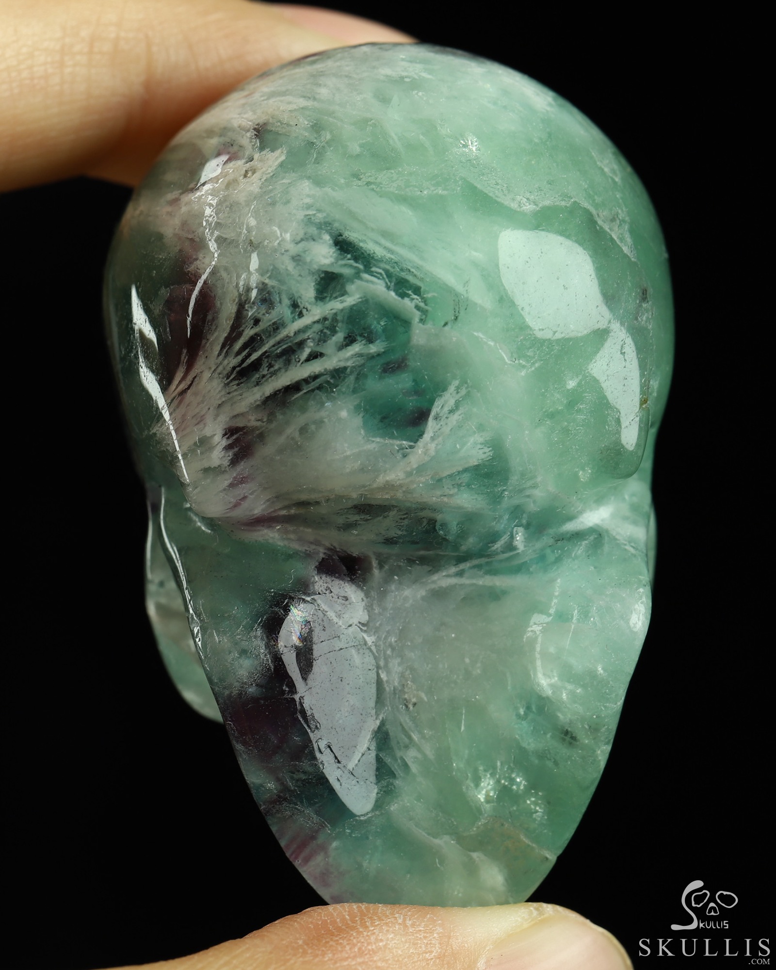 2.1" Fluorite Hand Carved Crystal Skull, Realistic, Crystal Healing 2.1" Fluorite Hand Carved Crystal Skull, Realistic, Crystal Healing