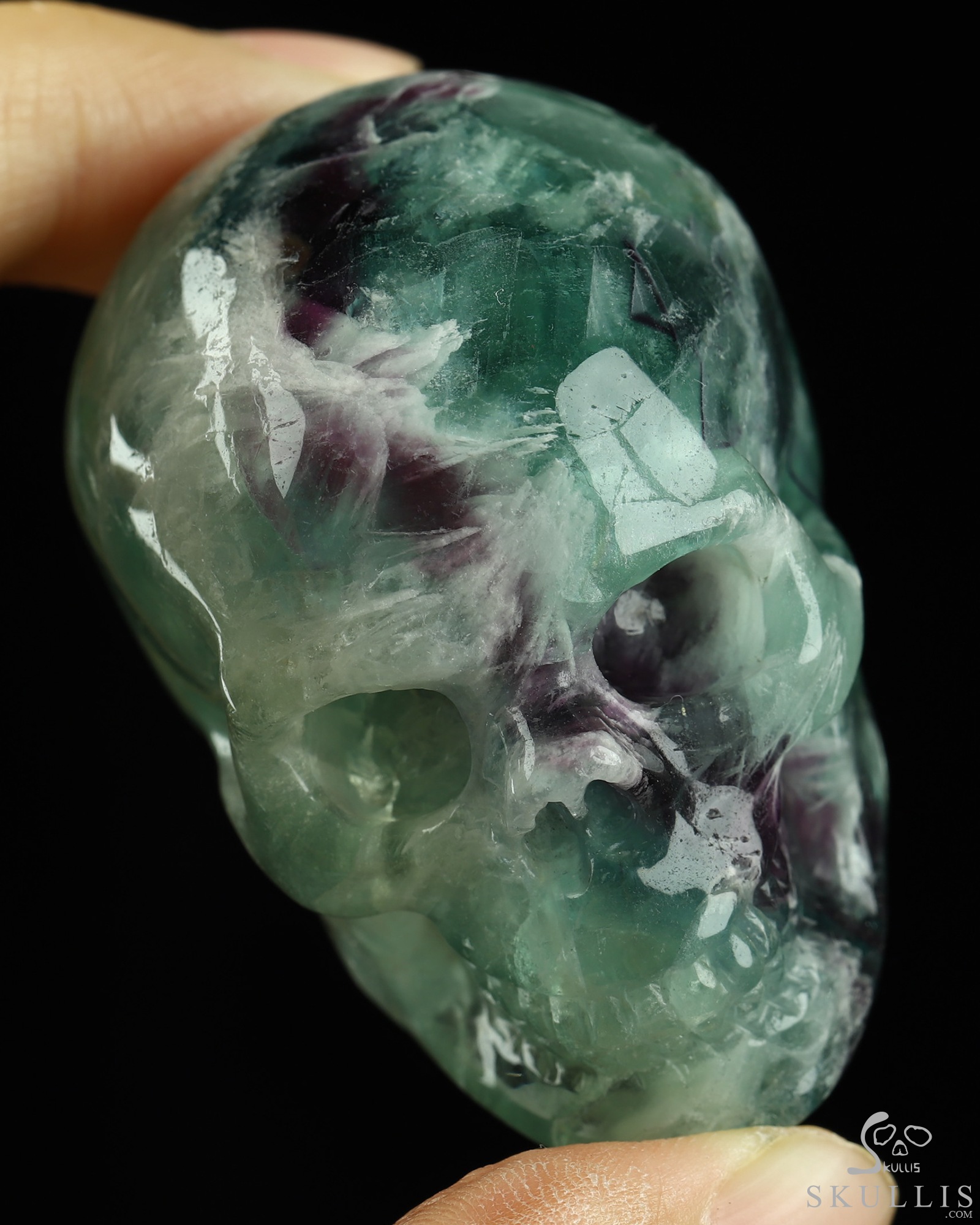 2.1" Fluorite Hand Carved Crystal Skull, Realistic, Crystal Healing 2.1" Fluorite Hand Carved Crystal Skull, Realistic, Crystal Healing