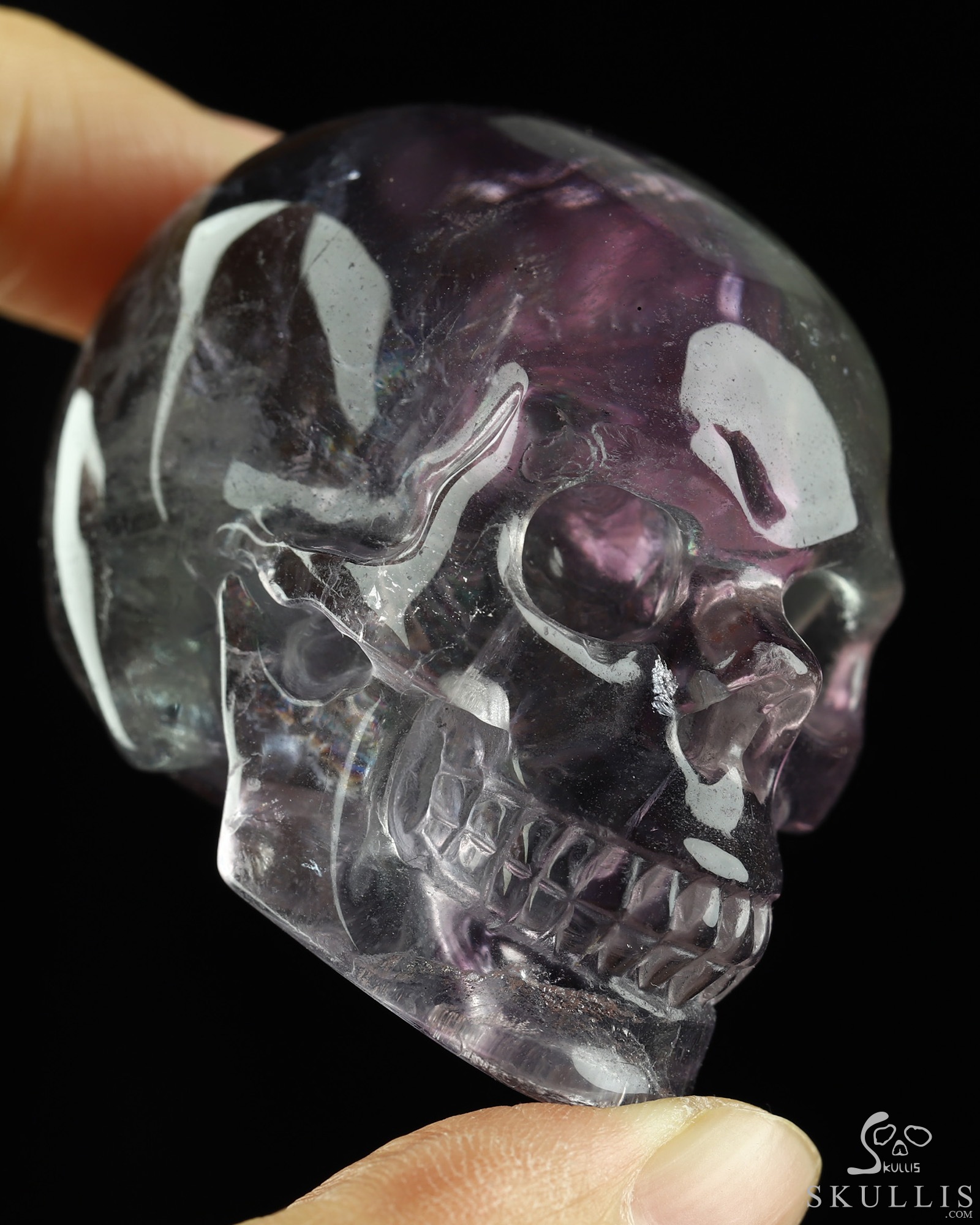 2.1" Fluorite Hand Carved Crystal Skull, Realistic, Crystal Healing 2.1" Fluorite Hand Carved Crystal Skull, Realistic, Crystal Healing