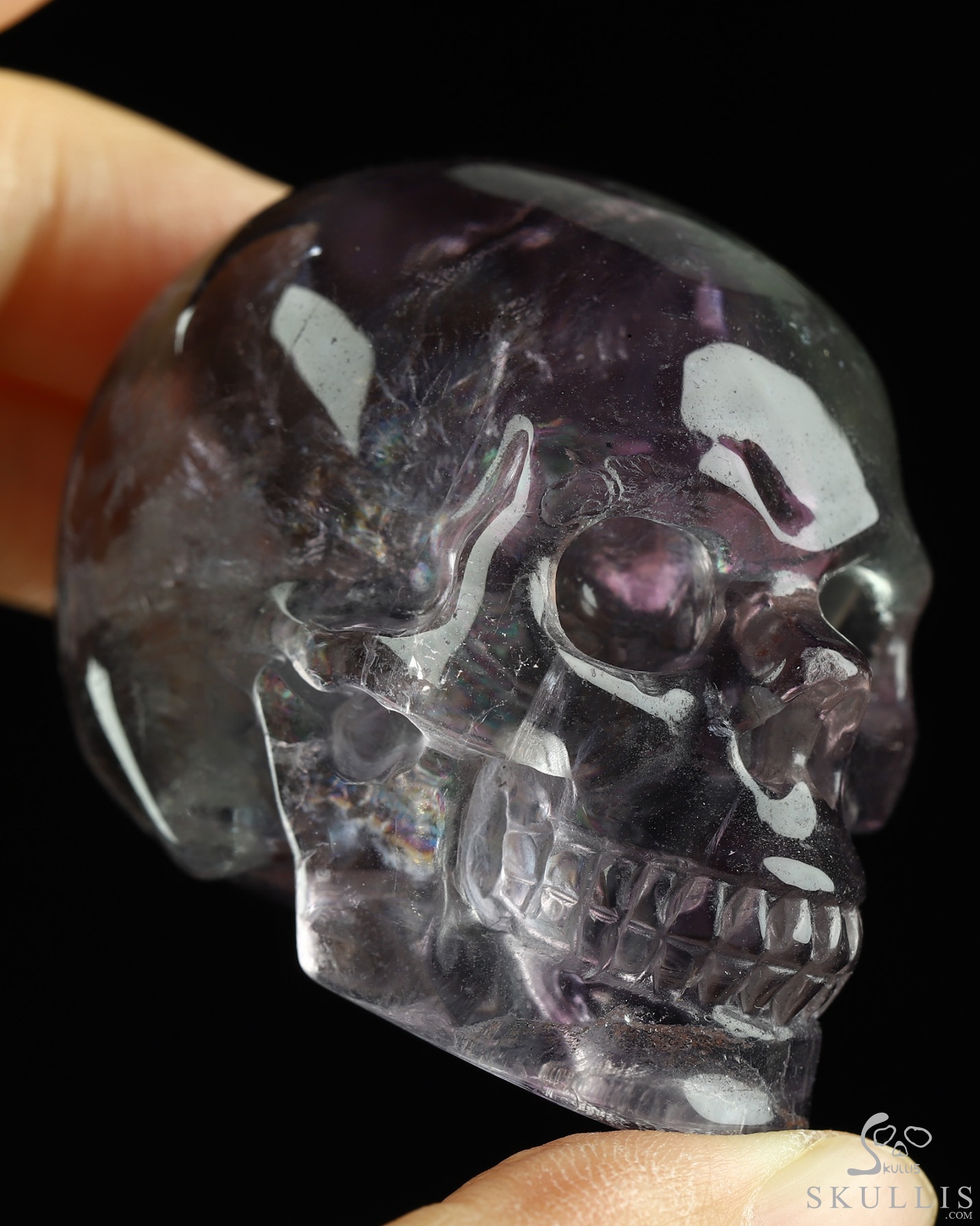 2.1" Fluorite Hand Carved Crystal Skull, Realistic, Crystal Healing 2.1" Fluorite Hand Carved Crystal Skull, Realistic, Crystal Healing