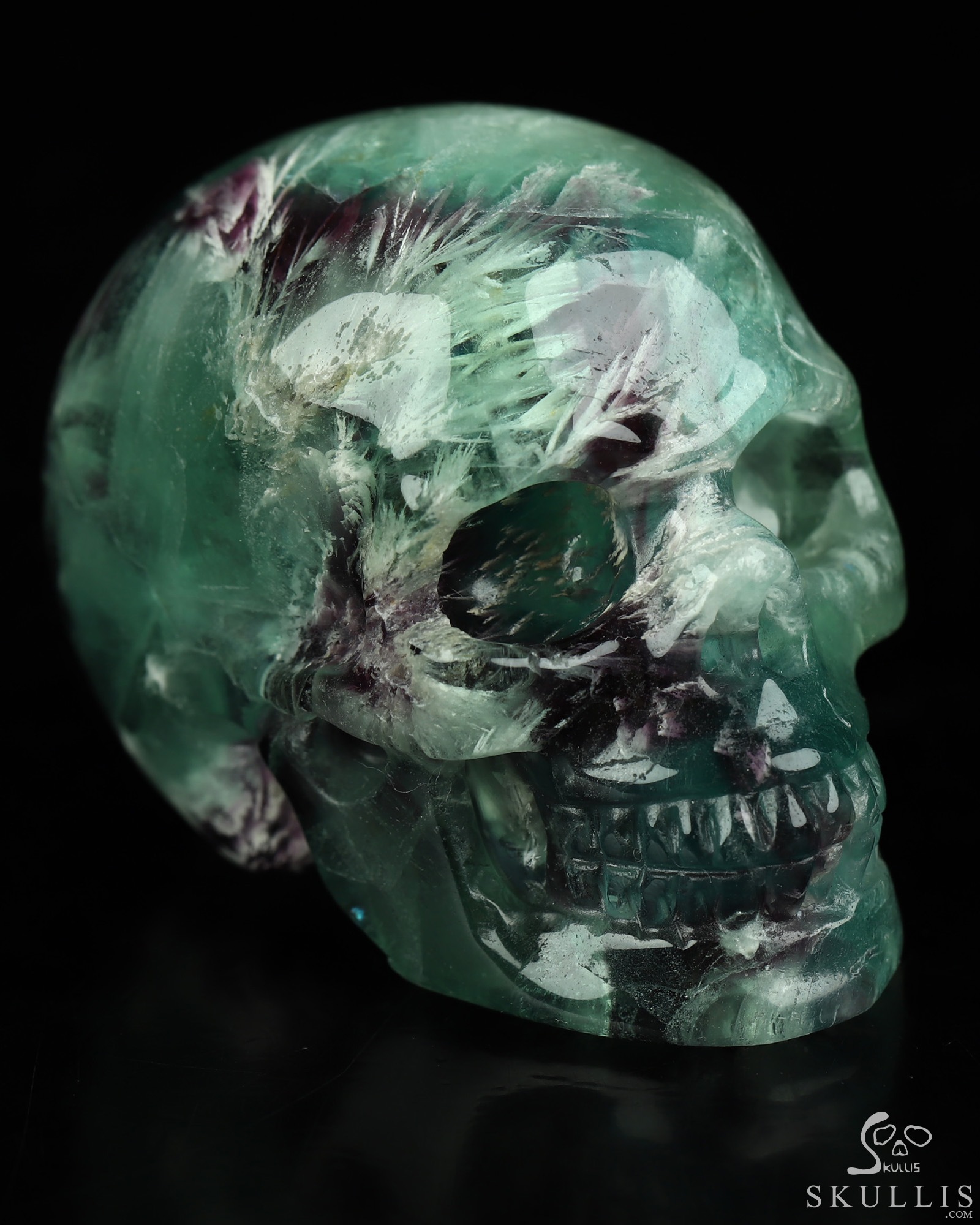 2.1" Fluorite Hand Carved Crystal Skull, Realistic, Crystal Healing 2.1" Fluorite Hand Carved Crystal Skull, Realistic, Crystal Healing