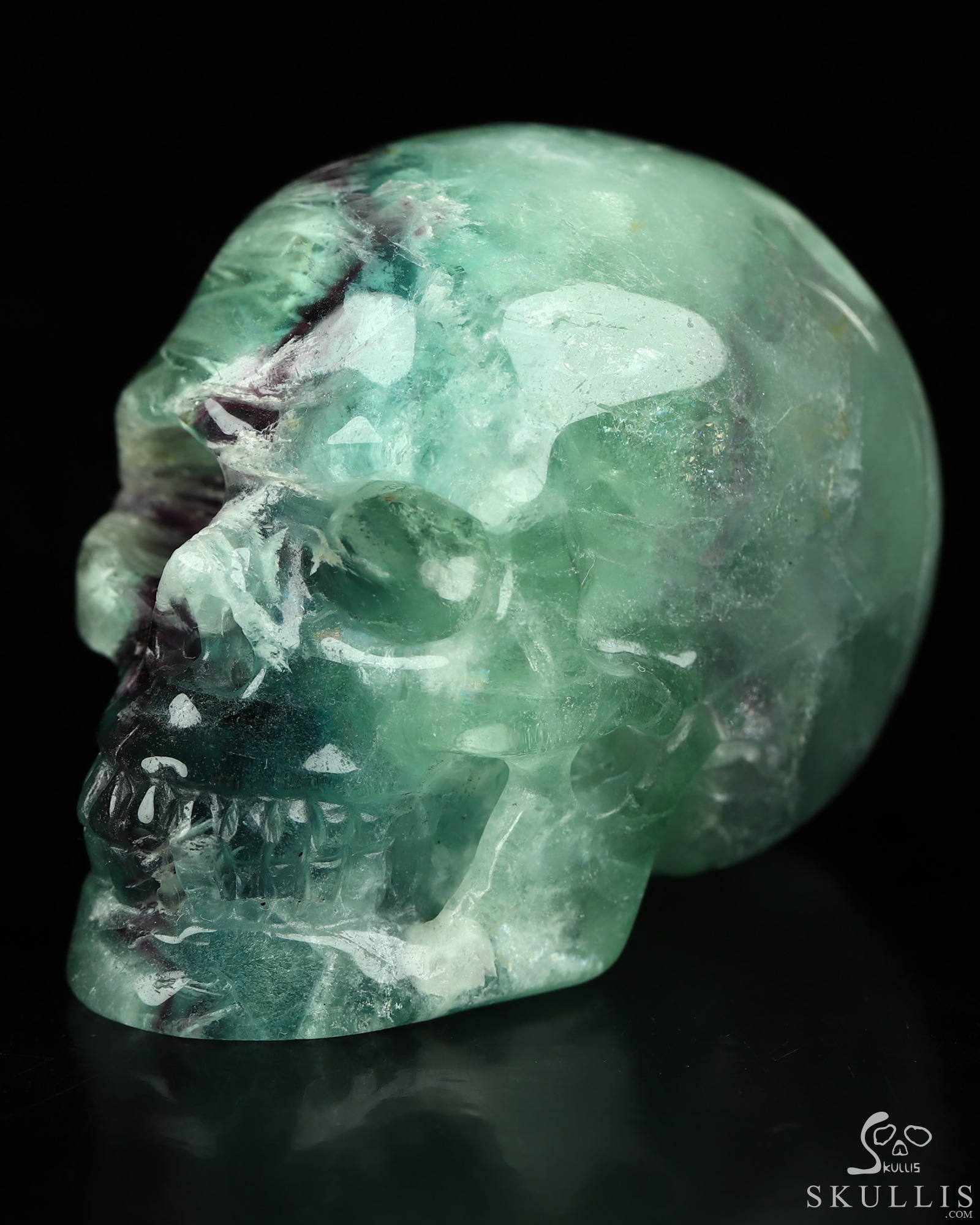 2.1" Fluorite Hand Carved Crystal Skull, Realistic, Crystal Healing 2.1" Fluorite Hand Carved Crystal Skull, Realistic, Crystal Healing