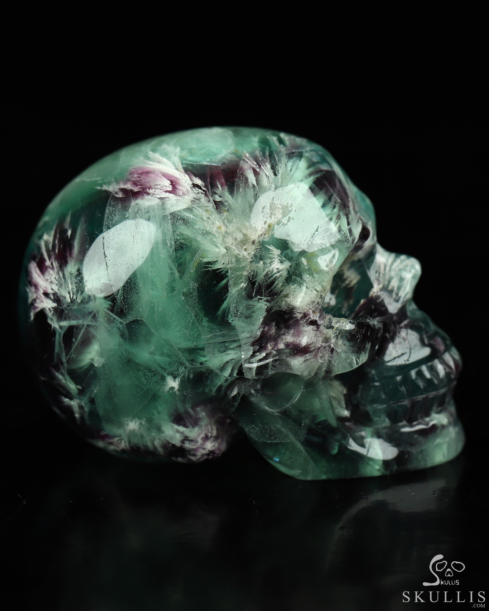 2.1" Fluorite Hand Carved Crystal Skull, Realistic, Crystal Healing 2.1" Fluorite Hand Carved Crystal Skull, Realistic, Crystal Healing