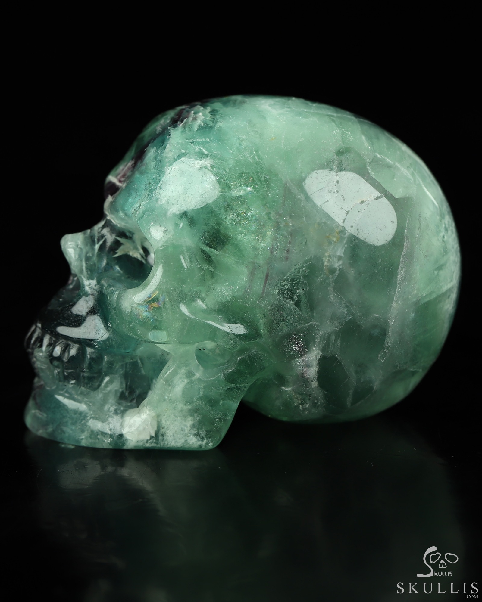 2.1" Fluorite Hand Carved Crystal Skull, Realistic, Crystal Healing 2.1" Fluorite Hand Carved Crystal Skull, Realistic, Crystal Healing