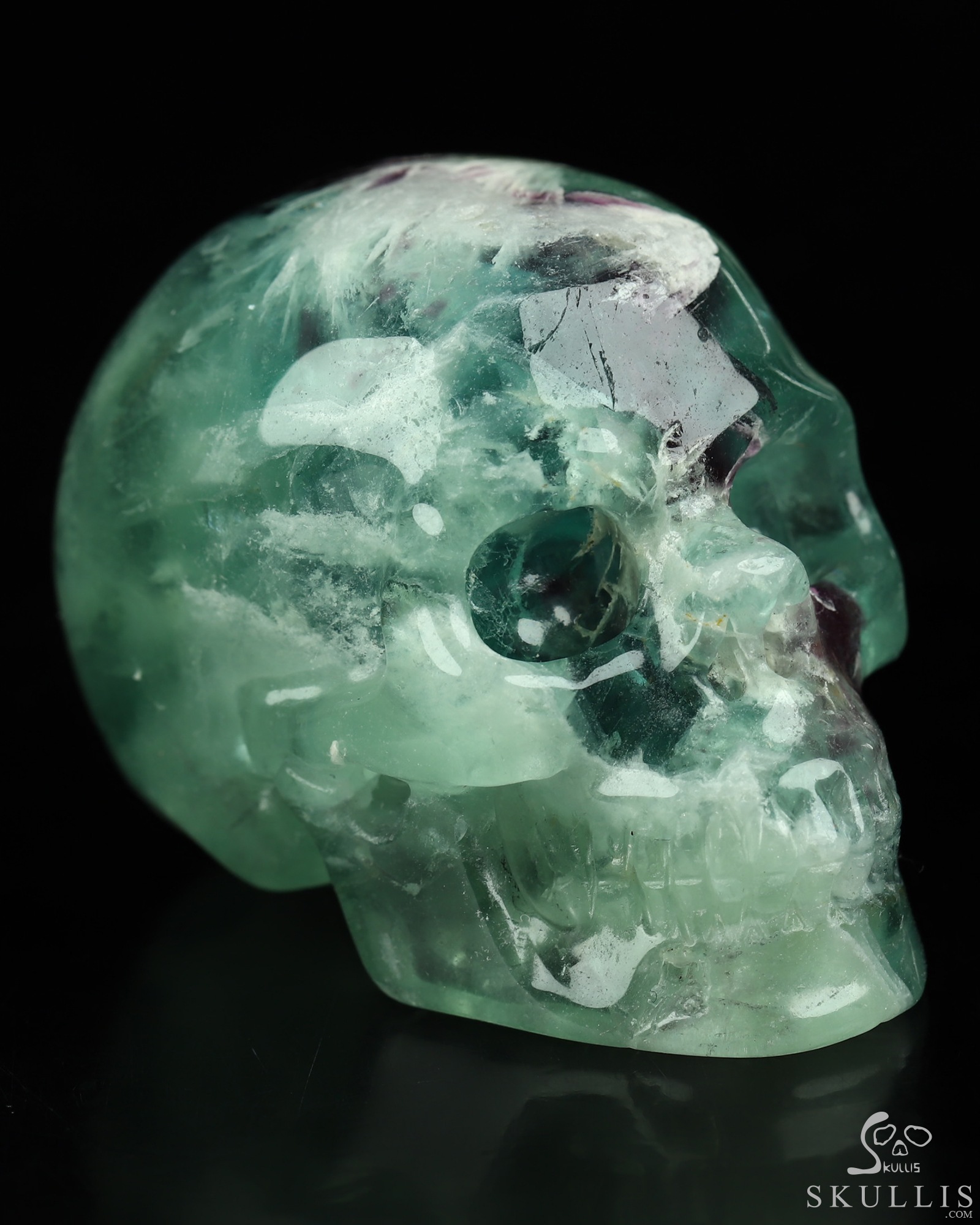 2.1" Fluorite Hand Carved Crystal Skull, Realistic, Crystal Healing 2.1" Fluorite Hand Carved Crystal Skull, Realistic, Crystal Healing
