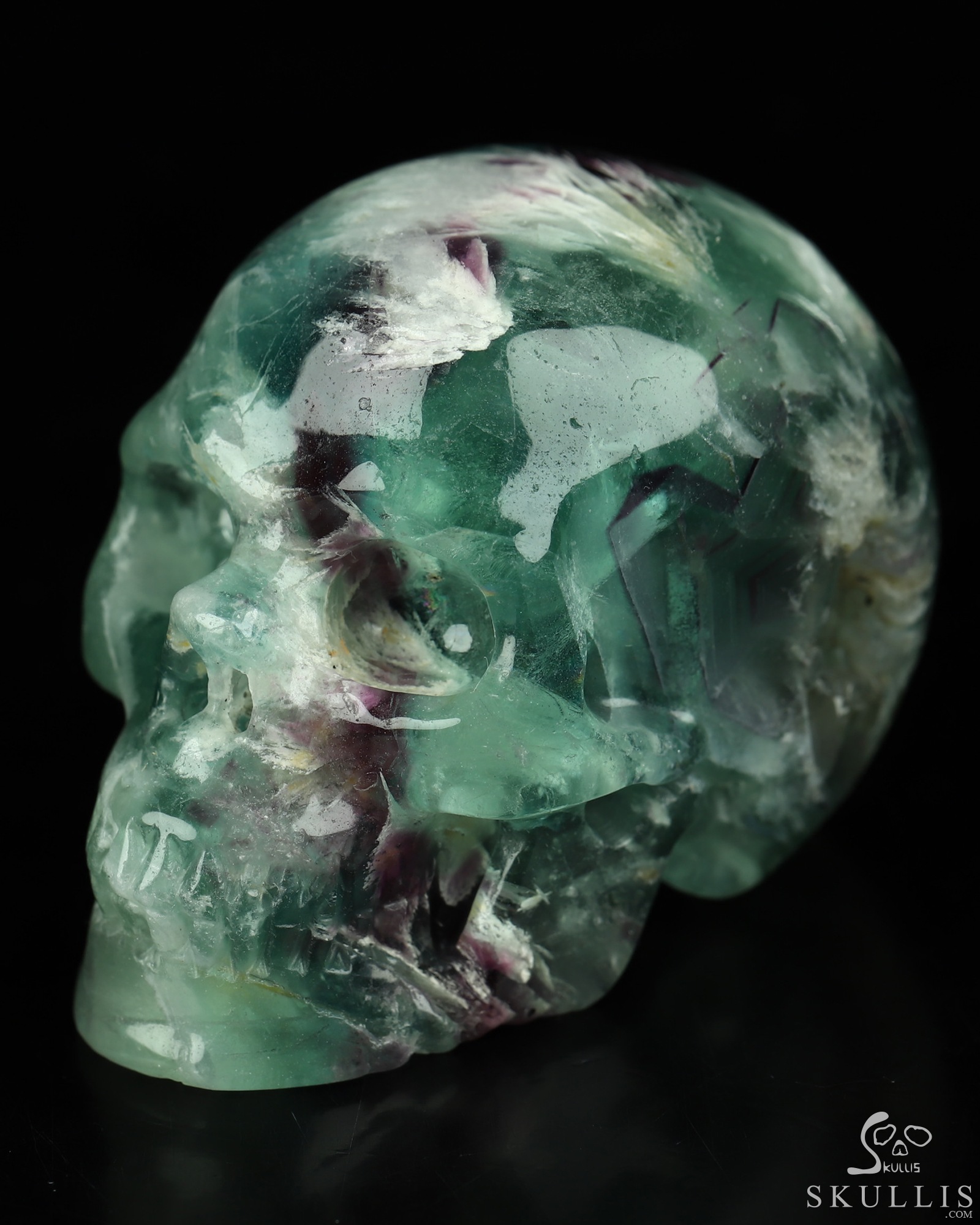 2.1" Fluorite Hand Carved Crystal Skull, Realistic, Crystal Healing 2.1" Fluorite Hand Carved Crystal Skull, Realistic, Crystal Healing