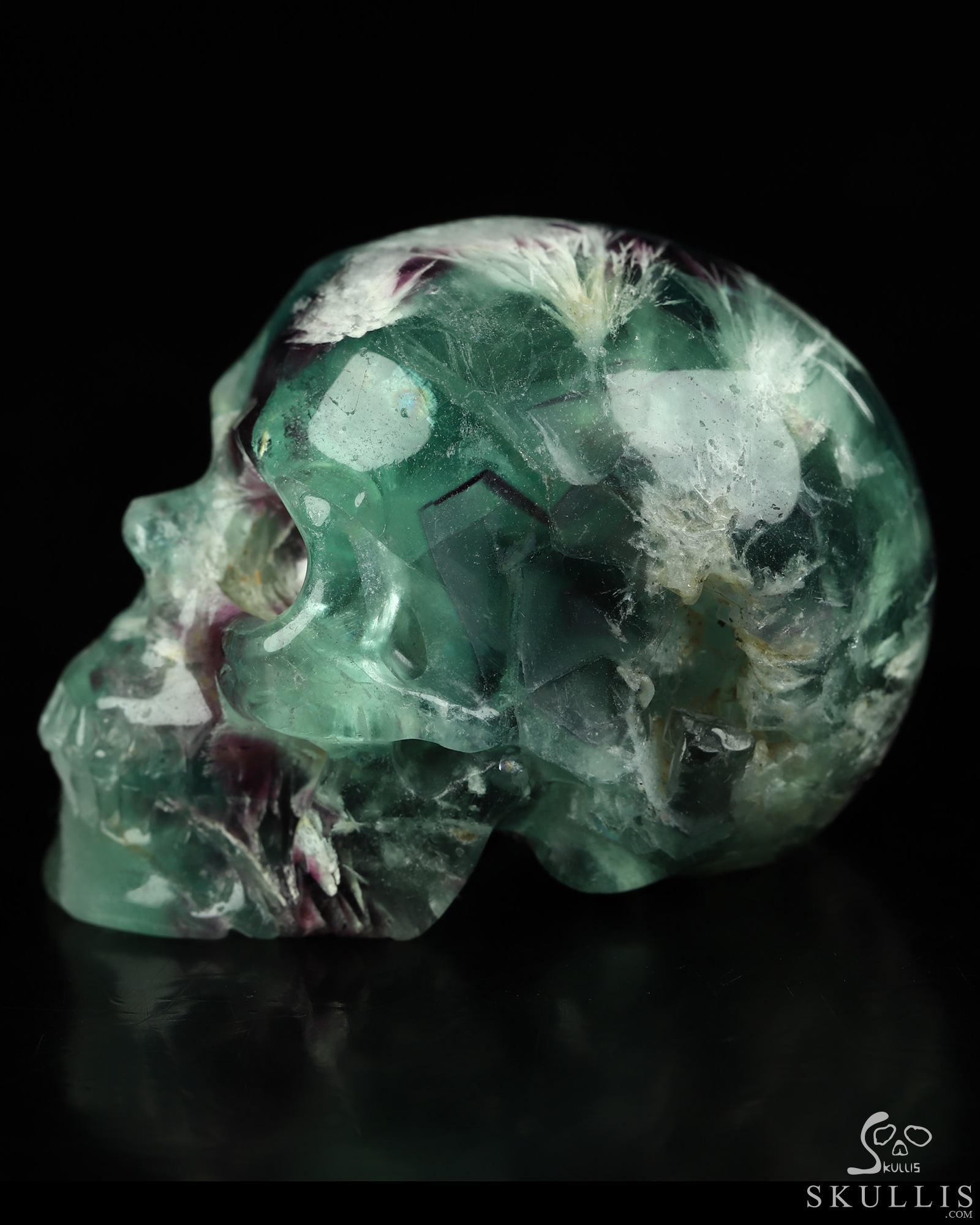 2.1" Fluorite Hand Carved Crystal Skull, Realistic, Crystal Healing 2.1" Fluorite Hand Carved Crystal Skull, Realistic, Crystal Healing
