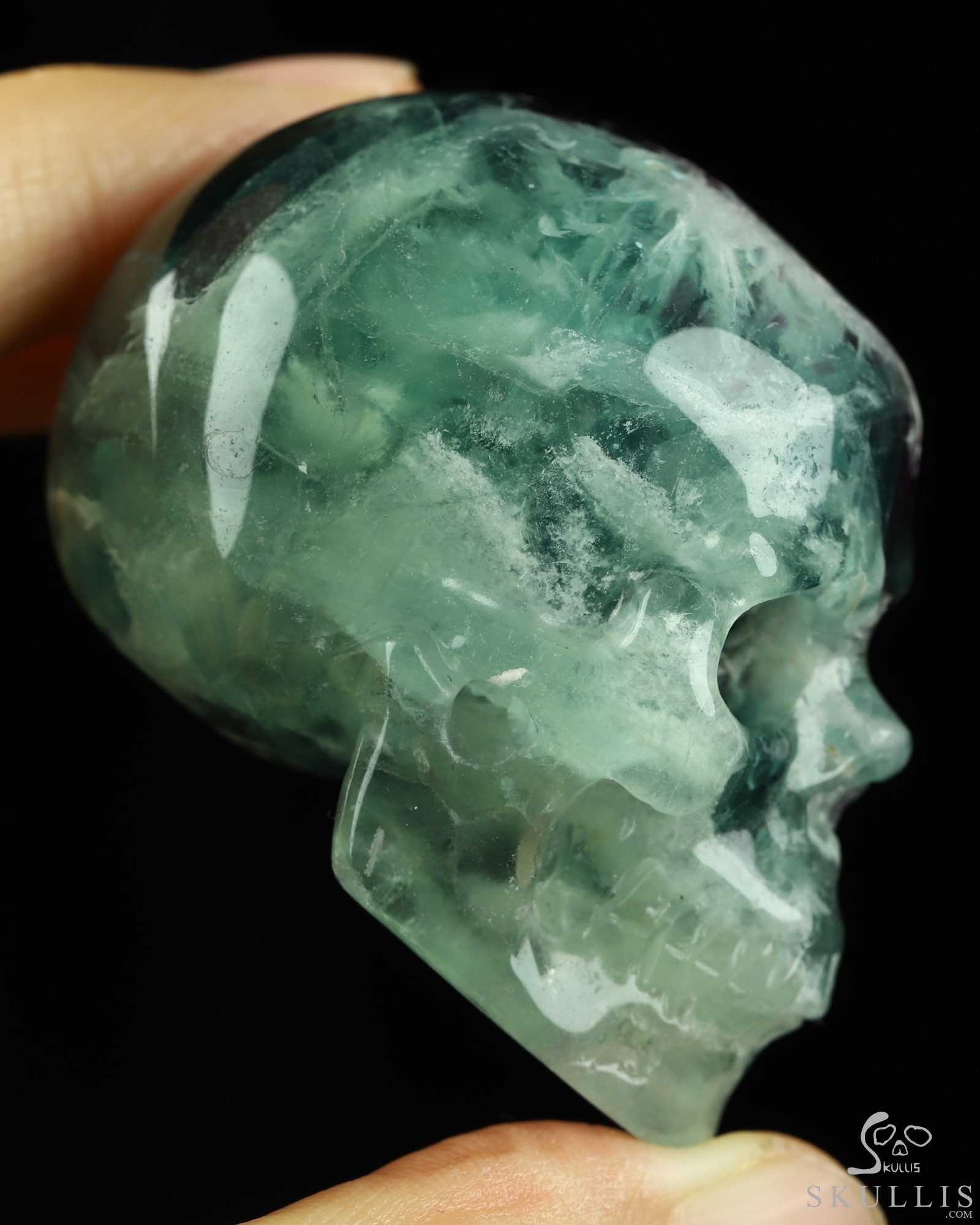 2.1" Fluorite Hand Carved Crystal Skull, Realistic, Crystal Healing 2.1" Fluorite Hand Carved Crystal Skull, Realistic, Crystal Healing