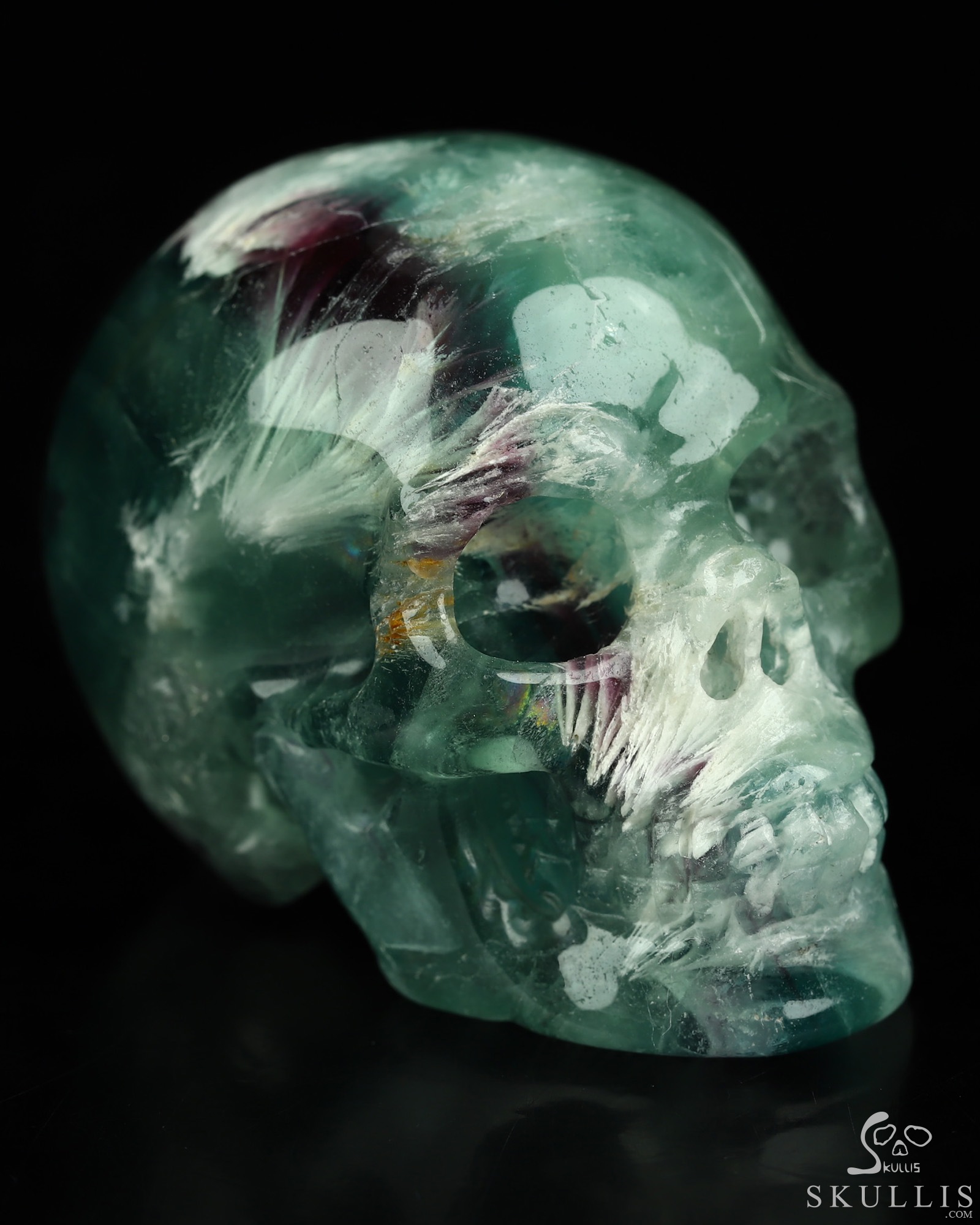 2.1" Fluorite Hand Carved Crystal Skull, Realistic, Crystal Healing 2.1" Fluorite Hand Carved Crystal Skull, Realistic, Crystal Healing