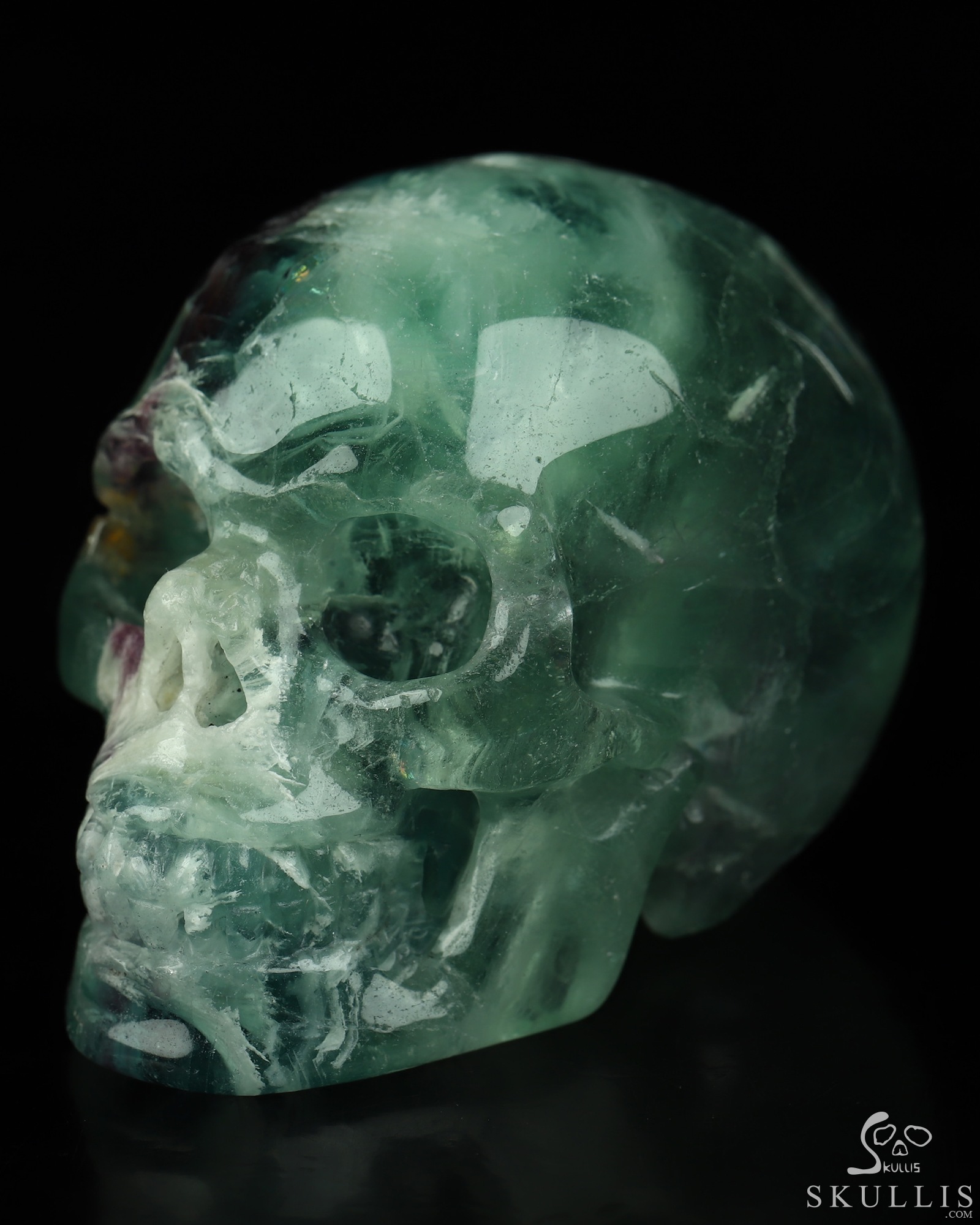 2.1" Fluorite Hand Carved Crystal Skull, Realistic, Crystal Healing 2.1" Fluorite Hand Carved Crystal Skull, Realistic, Crystal Healing