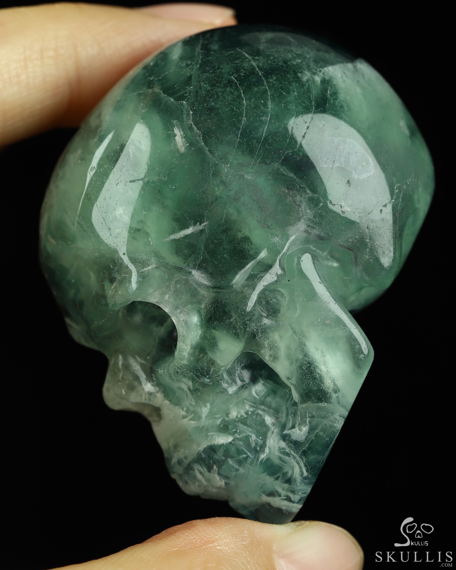 2.1" Fluorite Hand Carved Crystal Skull, Realistic, Crystal Healing 2.1" Fluorite Hand Carved Crystal Skull, Realistic, Crystal Healing