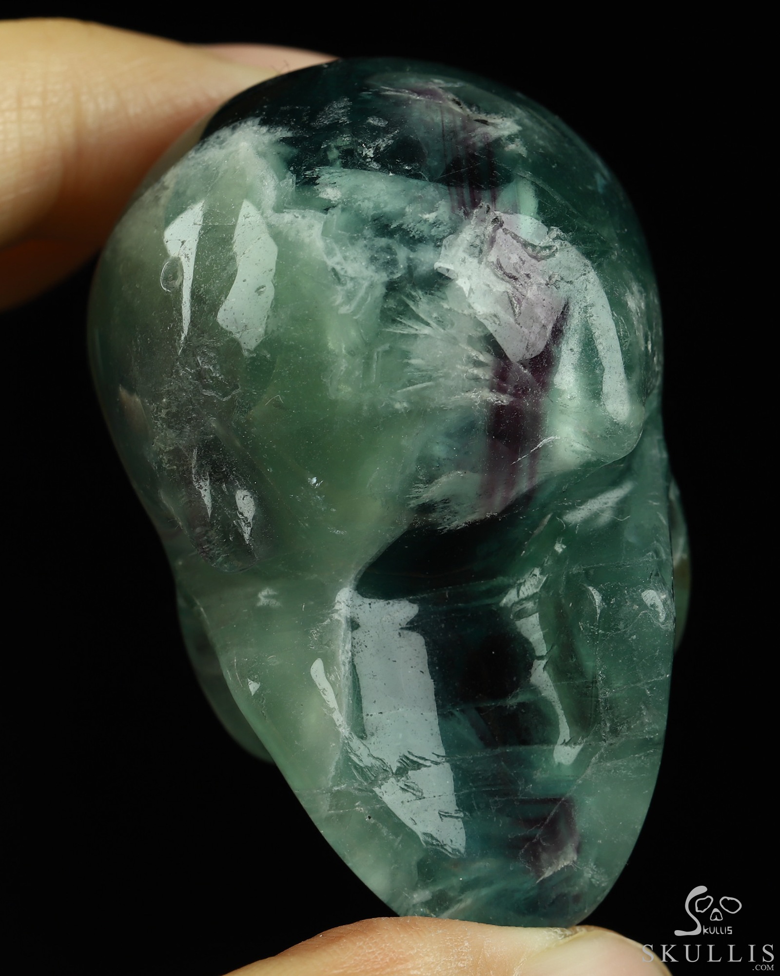 2.1" Fluorite Hand Carved Crystal Skull, Realistic, Crystal Healing 2.1" Fluorite Hand Carved Crystal Skull, Realistic, Crystal Healing