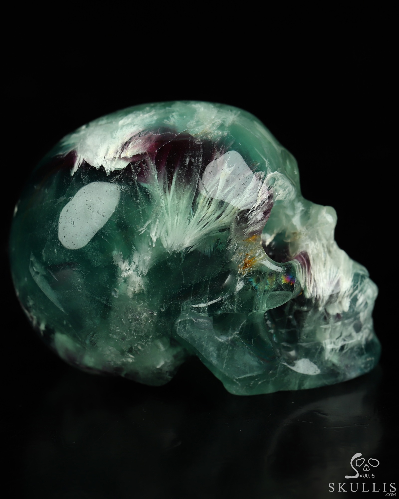 2.1" Fluorite Hand Carved Crystal Skull, Realistic, Crystal Healing 2.1" Fluorite Hand Carved Crystal Skull, Realistic, Crystal Healing