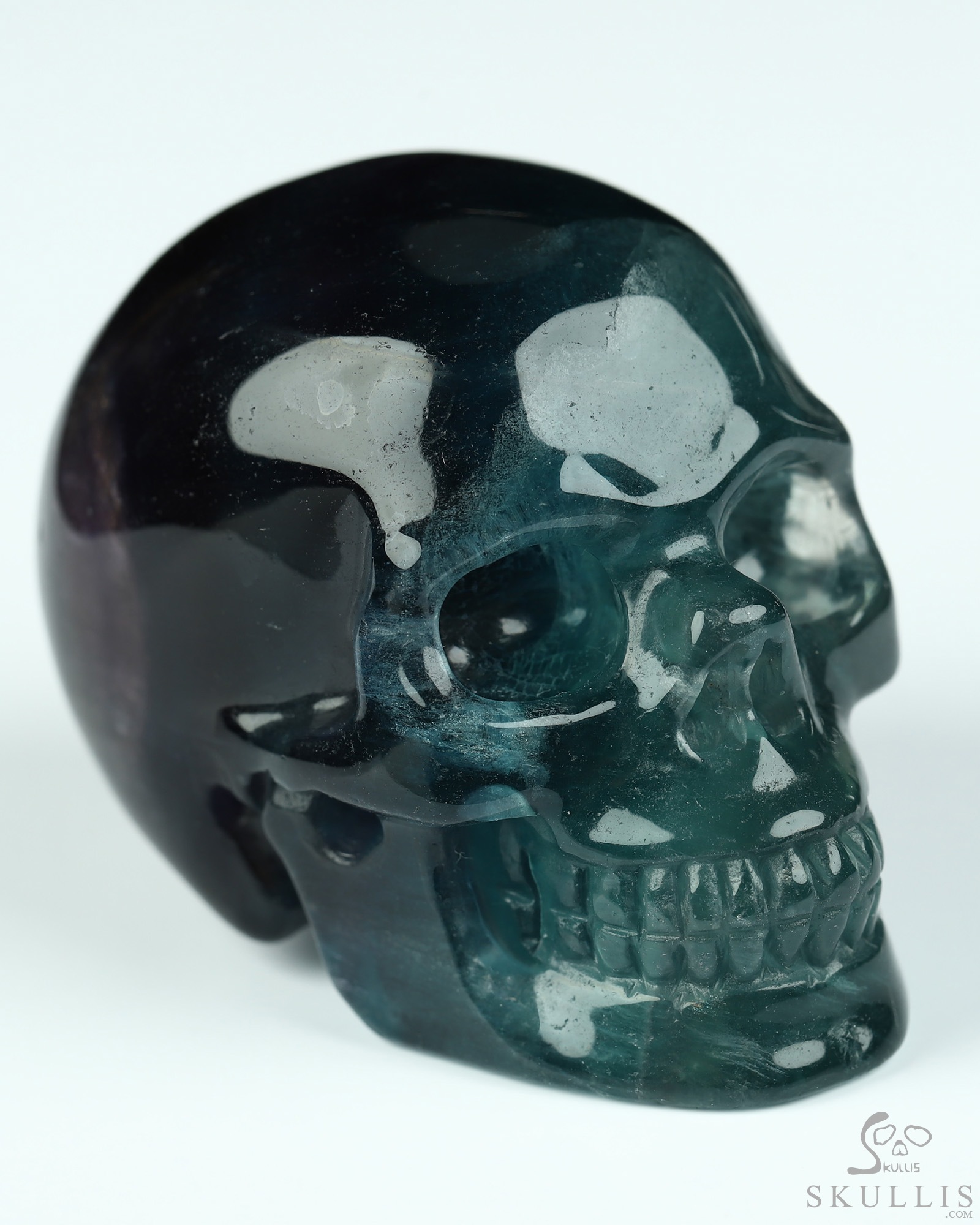 2.1" Fluorite Hand Carved Crystal Skull, Realistic, Crystal Healing 2.1" Fluorite Hand Carved Crystal Skull, Realistic, Crystal Healing