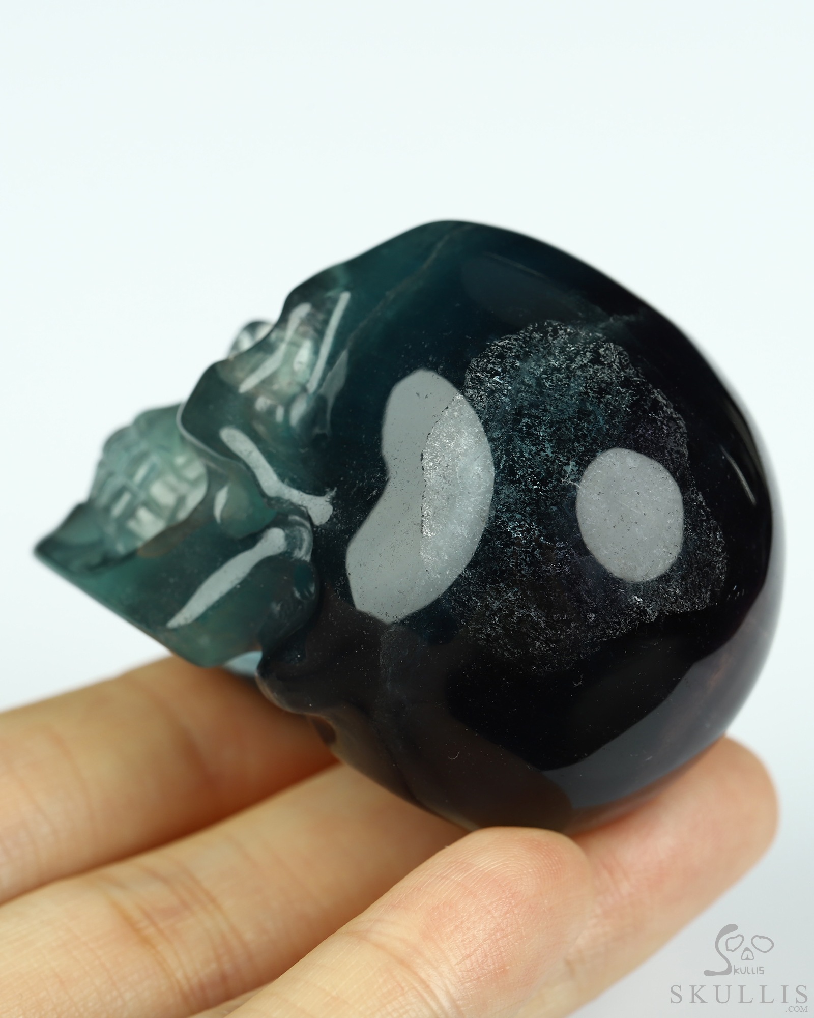 2.1" Fluorite Hand Carved Crystal Skull, Realistic, Crystal Healing 2.1" Fluorite Hand Carved Crystal Skull, Realistic, Crystal Healing