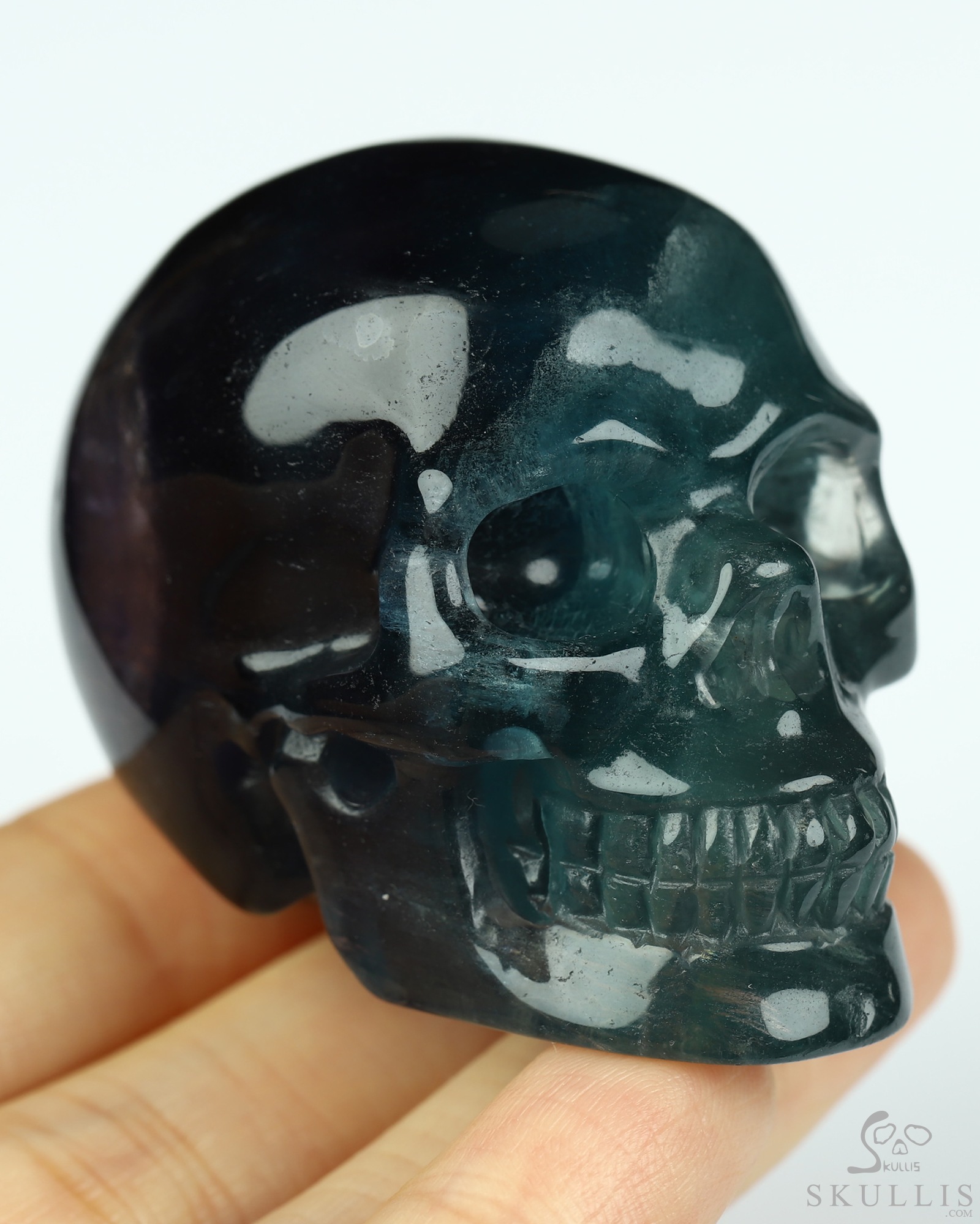 2.1" Fluorite Hand Carved Crystal Skull, Realistic, Crystal Healing 2.1" Fluorite Hand Carved Crystal Skull, Realistic, Crystal Healing