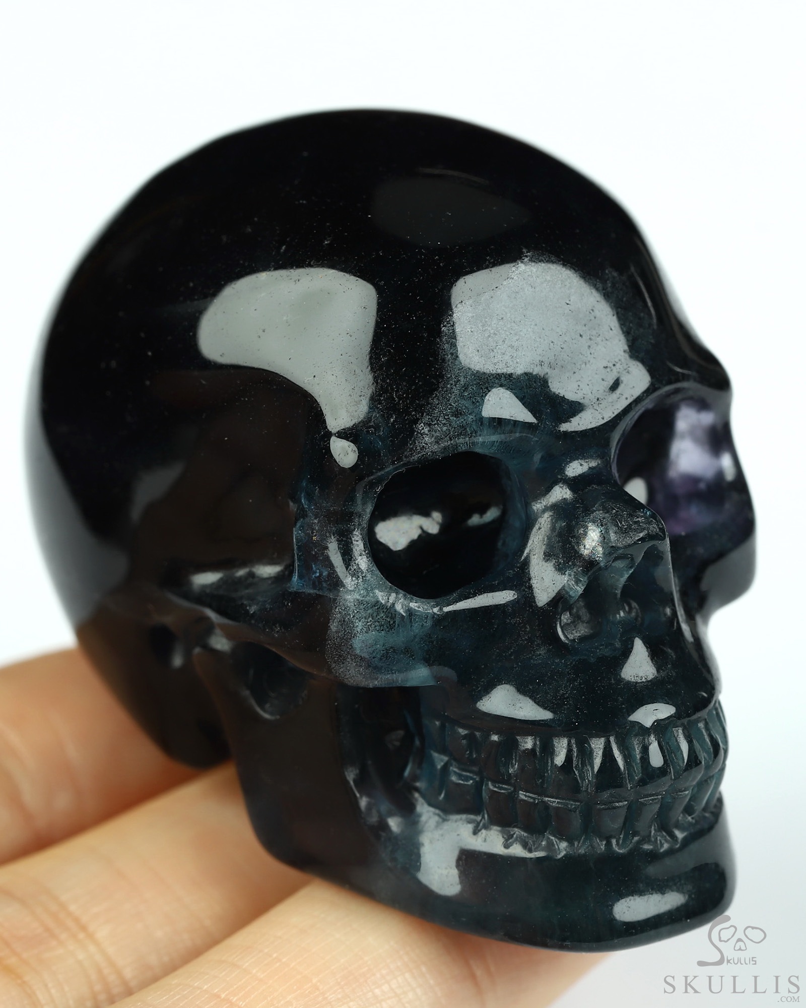 2.1" Fluorite Hand Carved Crystal Skull, Realistic, Crystal Healing 2.1" Fluorite Hand Carved Crystal Skull, Realistic, Crystal Healing
