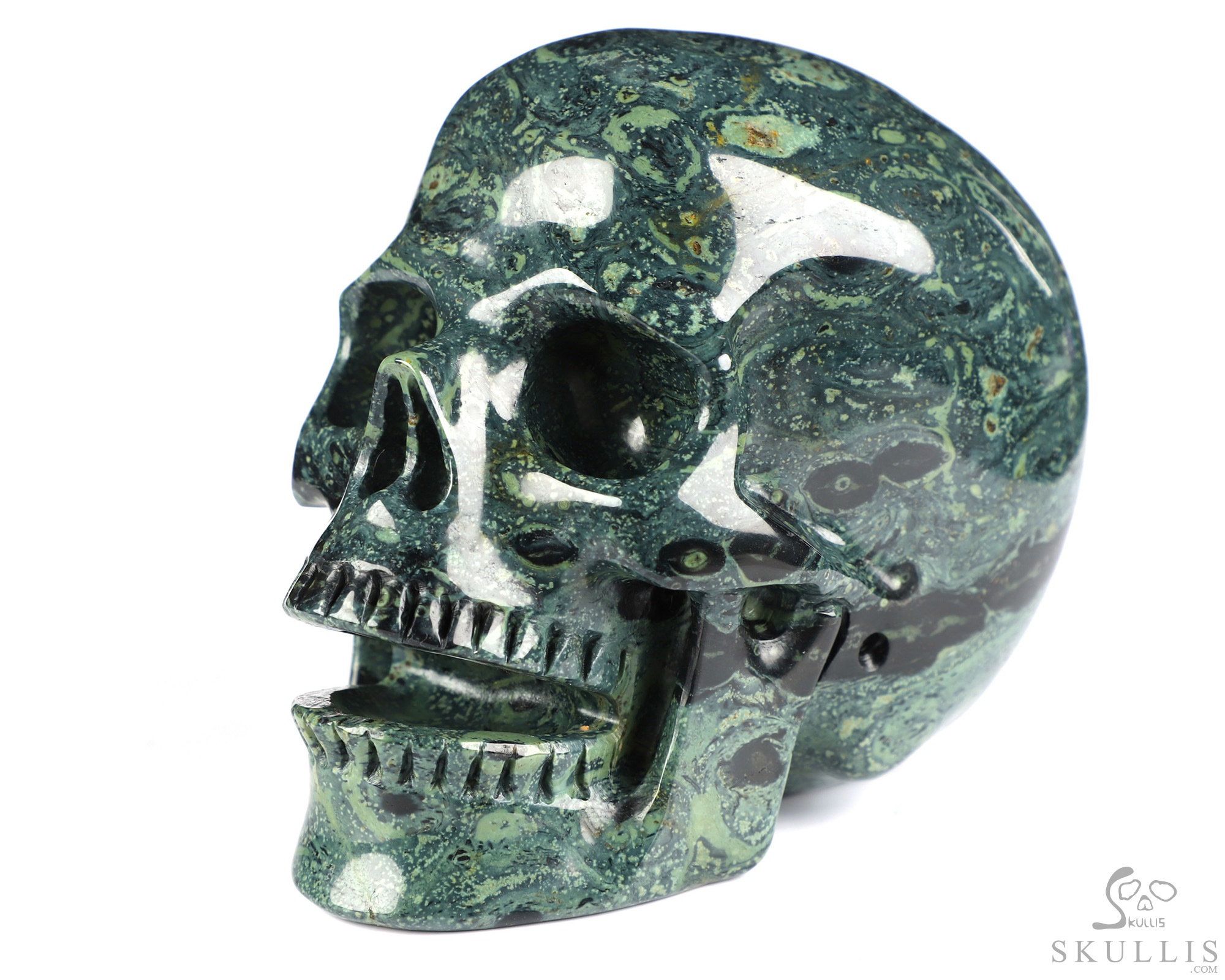 5.0" Kambaba Jasper Hand Carved Singing Crystal Skull Sculpture, Crystal Healing 5.0" Kambaba Jasper Hand Carved Singing Crystal Skull Sculpture, Crystal Healing