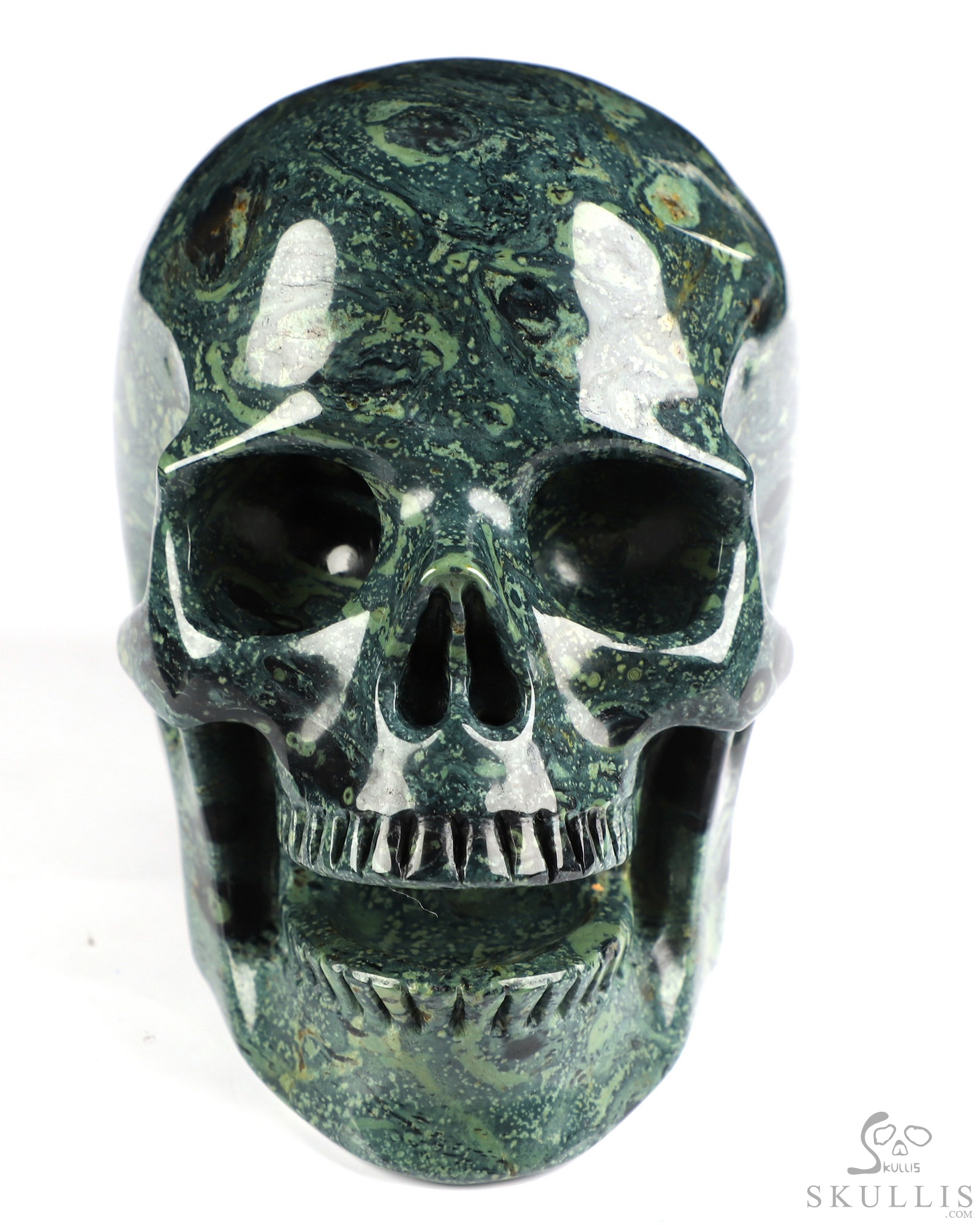 5.0" Kambaba Jasper Hand Carved Singing Crystal Skull Sculpture, Crystal Healing 5.0" Kambaba Jasper Hand Carved Singing Crystal Skull Sculpture, Crystal Healing