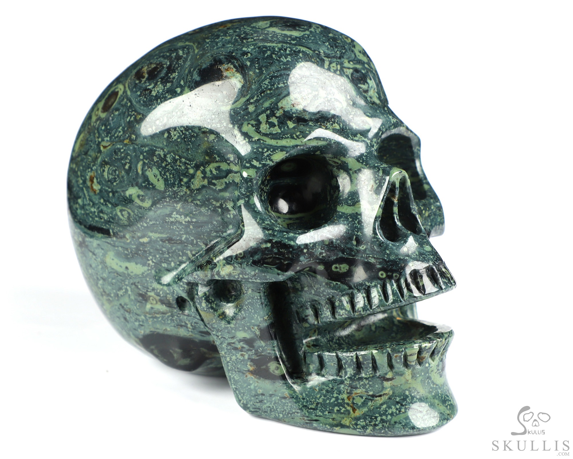 5.0" Kambaba Jasper Hand Carved Singing Crystal Skull Sculpture, Crystal Healing 5.0" Kambaba Jasper Hand Carved Singing Crystal Skull Sculpture, Crystal Healing