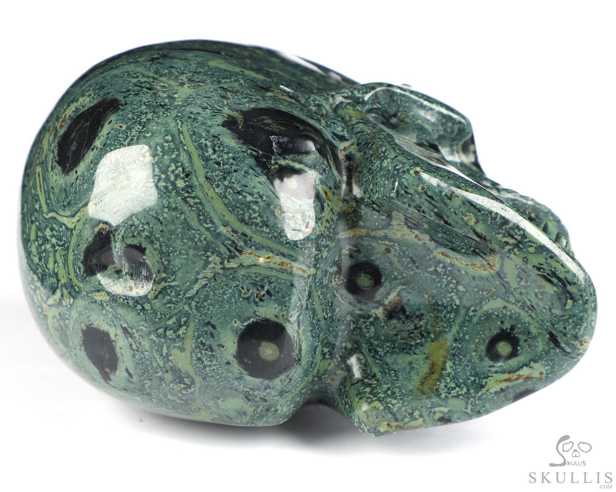 5.0" Kambaba Jasper Hand Carved Singing Crystal Skull Sculpture, Crystal Healing 5.0" Kambaba Jasper Hand Carved Singing Crystal Skull Sculpture, Crystal Healing