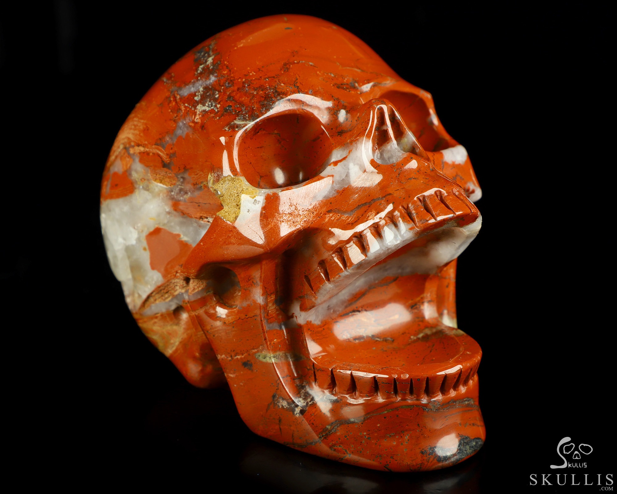 5.2" Red Jasper Hand Carved Laughing Crystal Skull Sculpture, Crystal Healing 5.2" Red Jasper Hand Carved Laughing Crystal Skull Sculpture, Crystal Healing