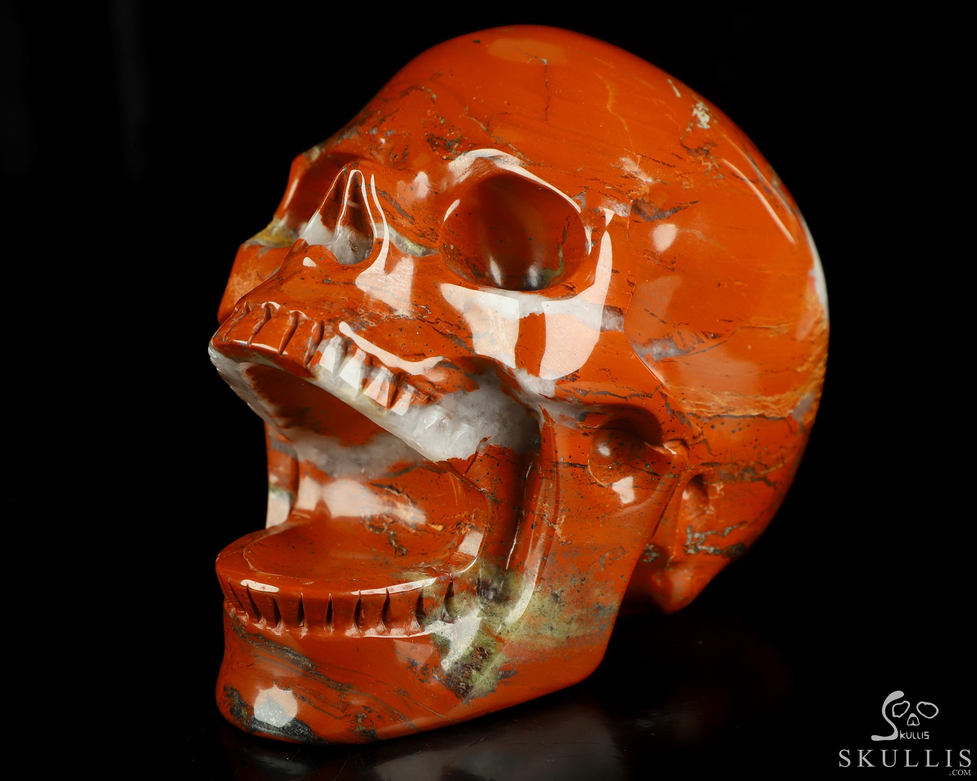 5.2" Red Jasper Hand Carved Laughing Crystal Skull Sculpture, Crystal Healing 5.2" Red Jasper Hand Carved Laughing Crystal Skull Sculpture, Crystal Healing