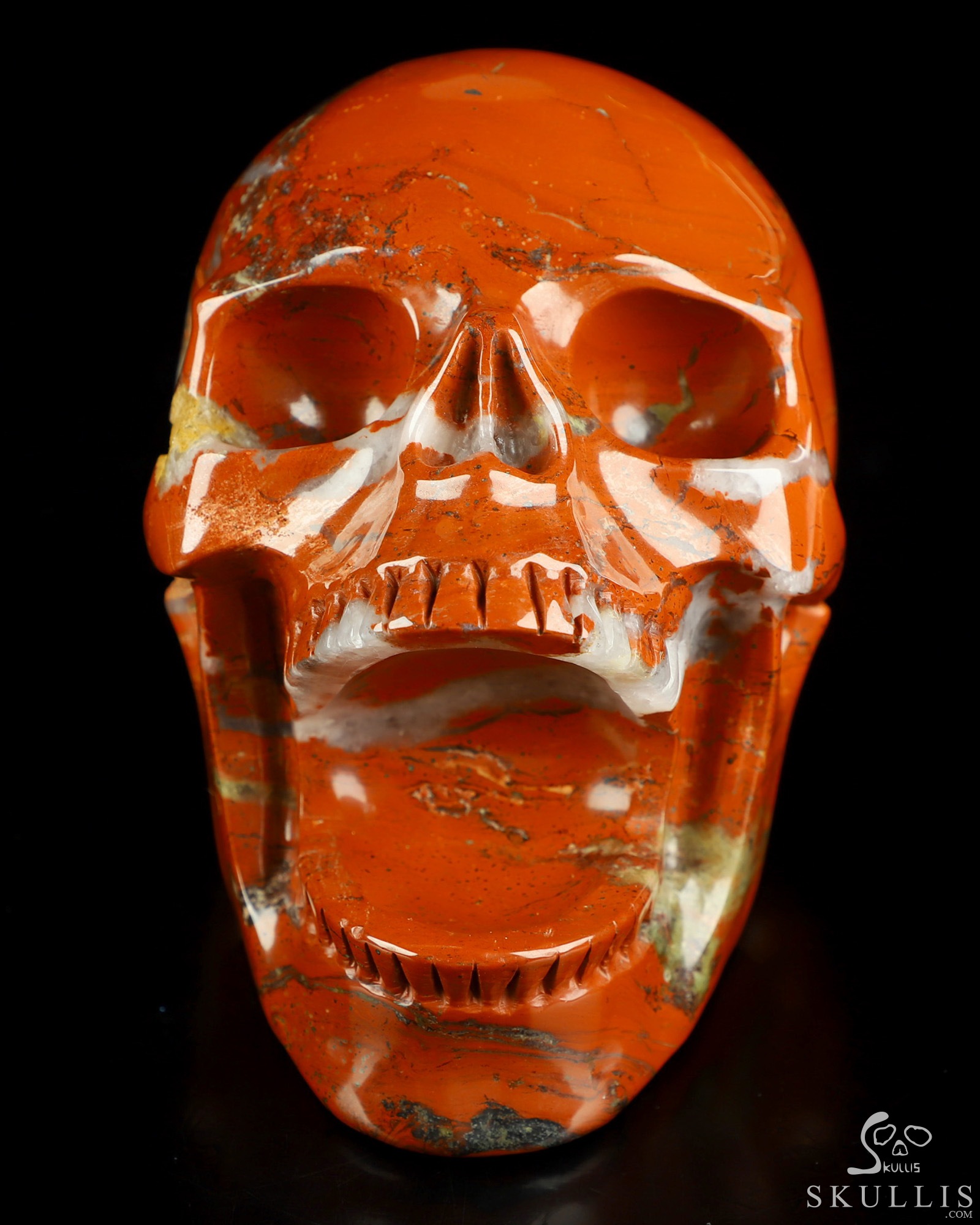 5.2" Red Jasper Hand Carved Laughing Crystal Skull Sculpture, Crystal Healing 5.2" Red Jasper Hand Carved Laughing Crystal Skull Sculpture, Crystal Healing