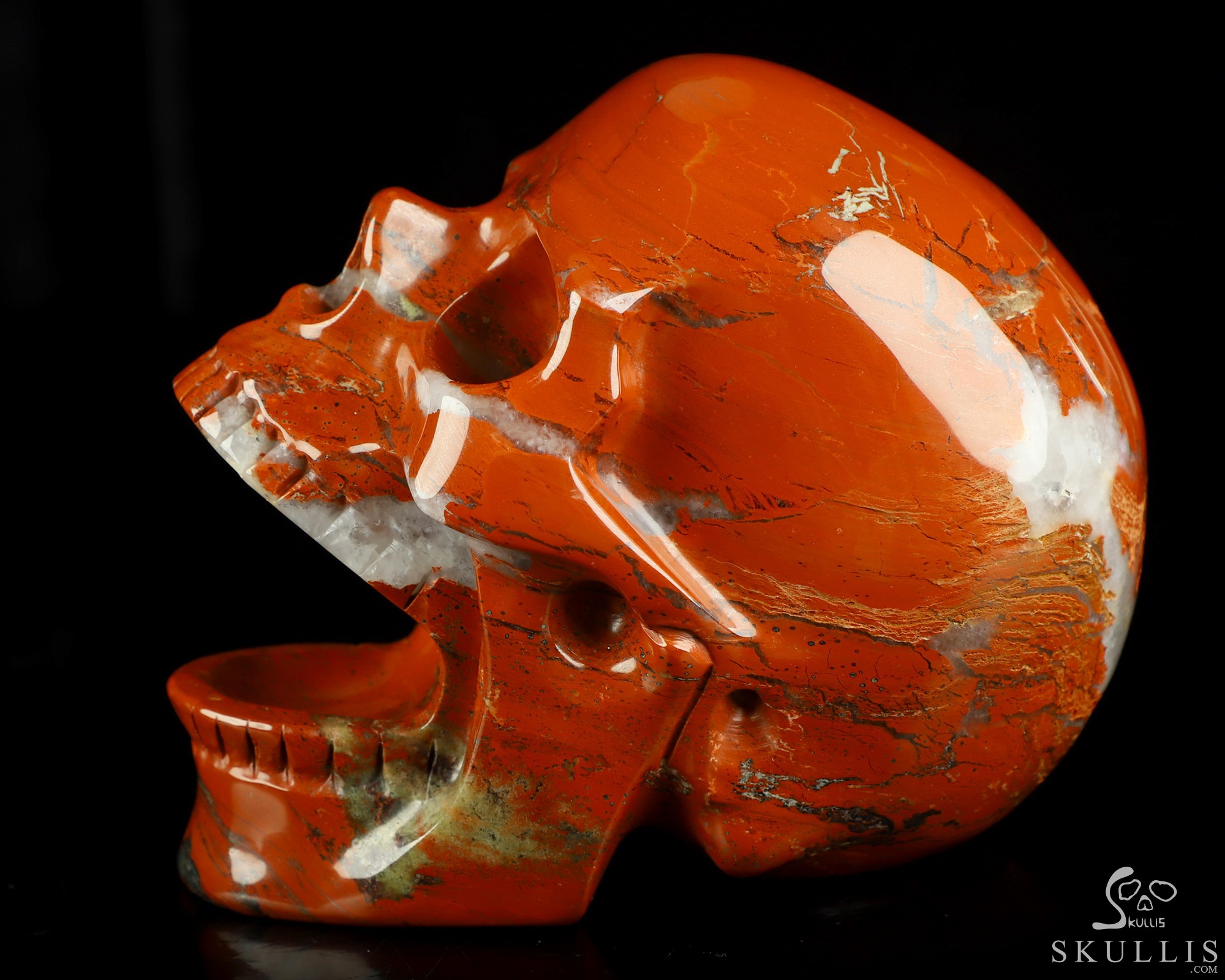 5.2" Red Jasper Hand Carved Laughing Crystal Skull Sculpture, Crystal Healing 5.2" Red Jasper Hand Carved Laughing Crystal Skull Sculpture, Crystal Healing
