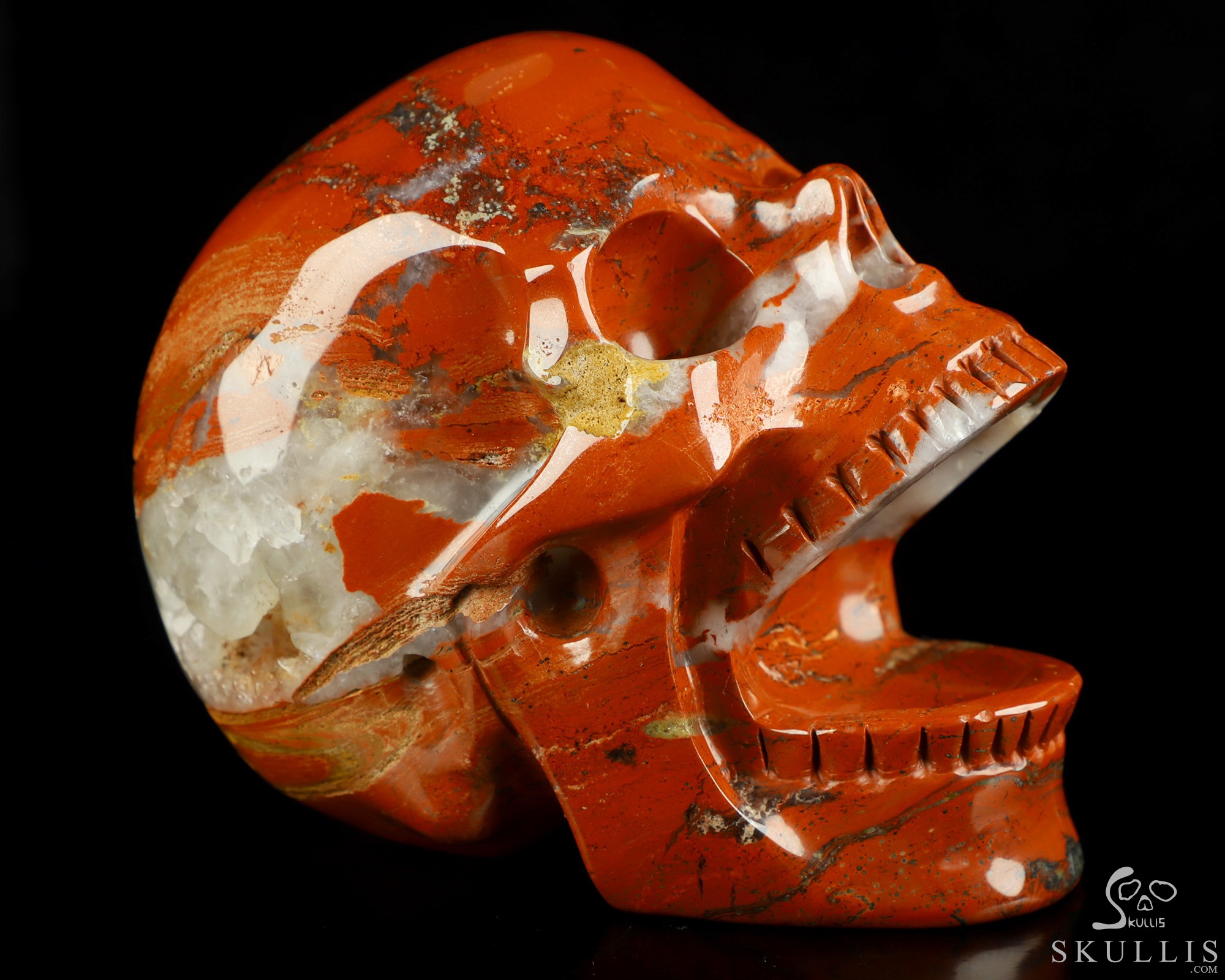 5.2" Red Jasper Hand Carved Laughing Crystal Skull Sculpture, Crystal Healing 5.2" Red Jasper Hand Carved Laughing Crystal Skull Sculpture, Crystal Healing