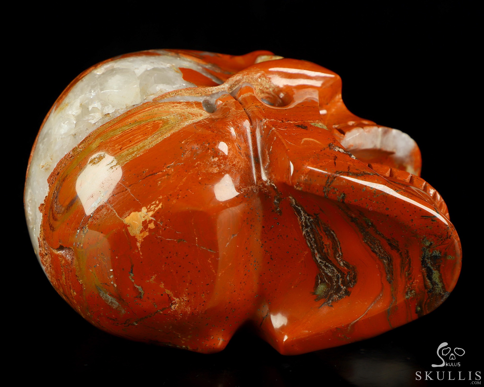 5.2" Red Jasper Hand Carved Laughing Crystal Skull Sculpture, Crystal Healing 5.2" Red Jasper Hand Carved Laughing Crystal Skull Sculpture, Crystal Healing