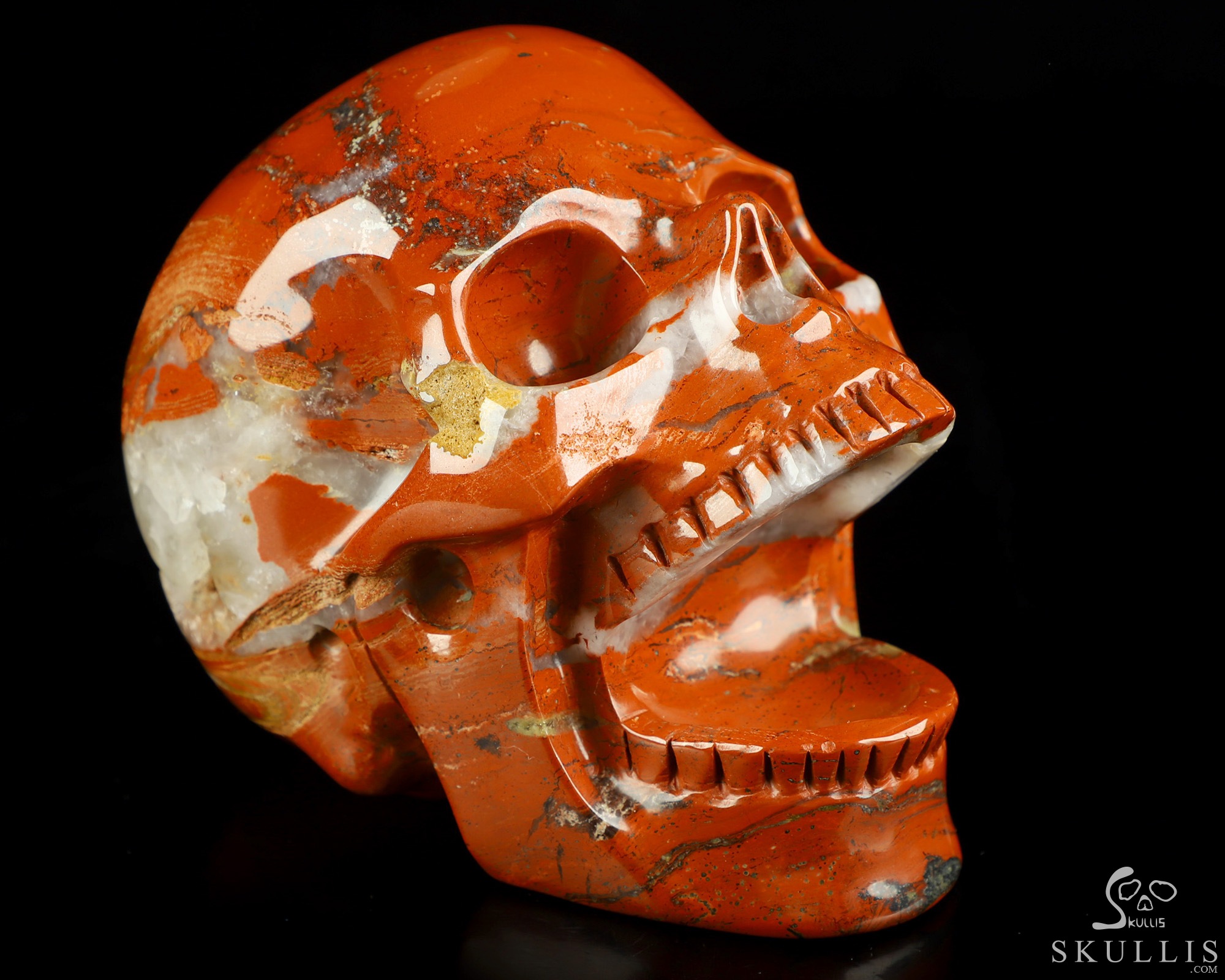 5.2" Red Jasper Hand Carved Laughing Crystal Skull Sculpture, Crystal Healing 5.2" Red Jasper Hand Carved Laughing Crystal Skull Sculpture, Crystal Healing