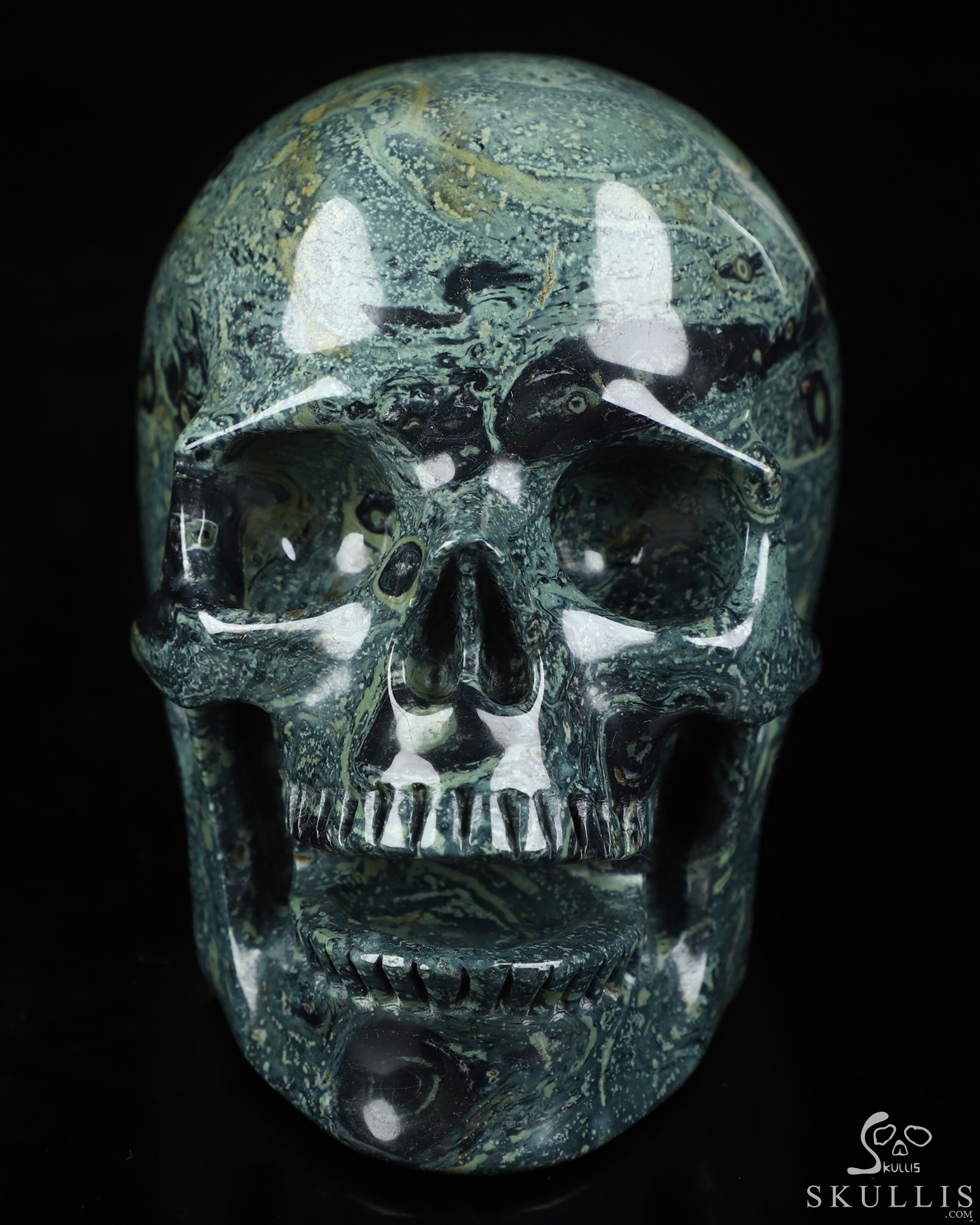 5.0" Kambaba Jasper Hand Carved Singing Crystal Skull Sculpture, Crystal Healing 5.0" Kambaba Jasper Hand Carved Singing Crystal Skull Sculpture, Crystal Healing