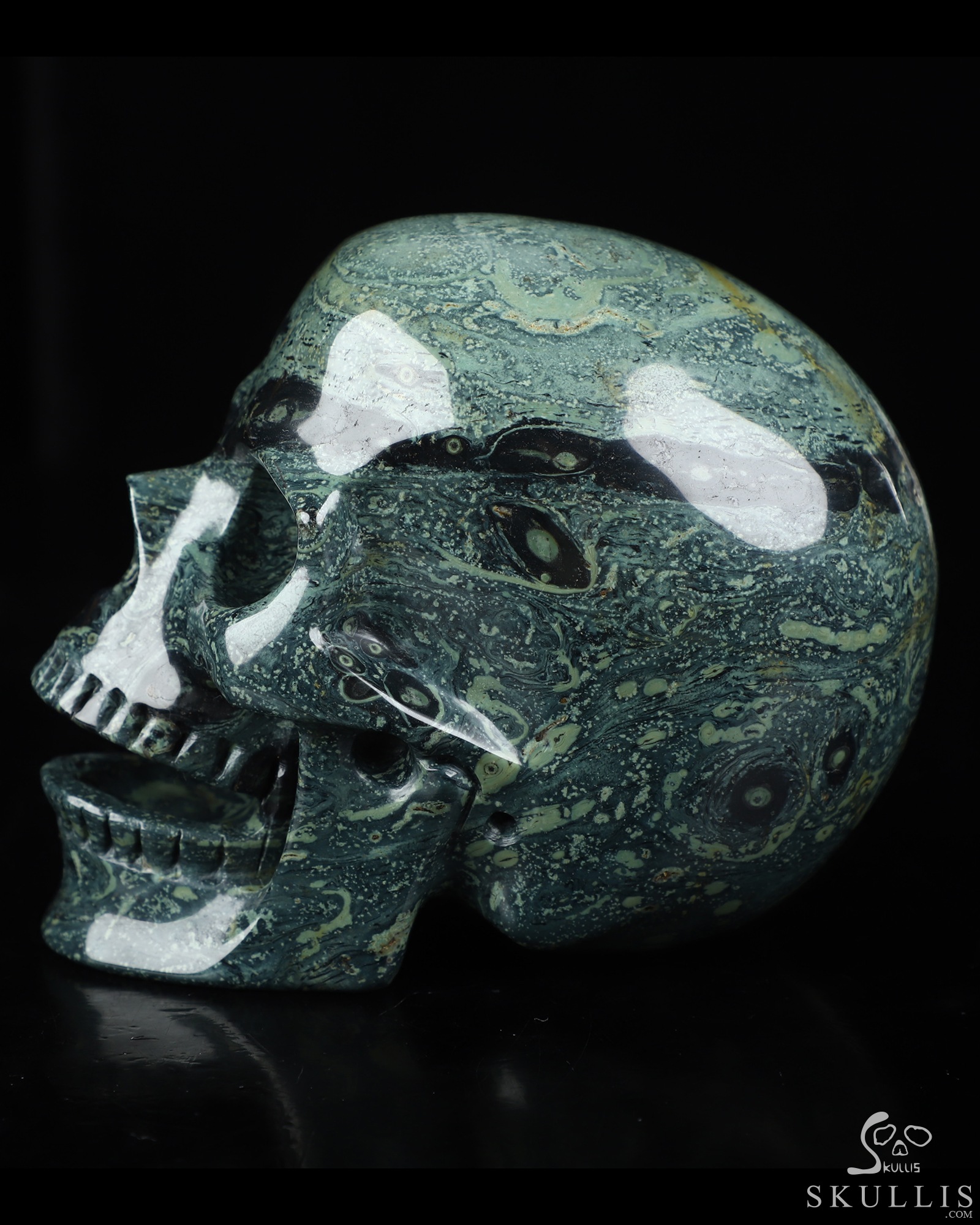 5.0" Kambaba Jasper Hand Carved Singing Crystal Skull Sculpture, Crystal Healing 5.0" Kambaba Jasper Hand Carved Singing Crystal Skull Sculpture, Crystal Healing
