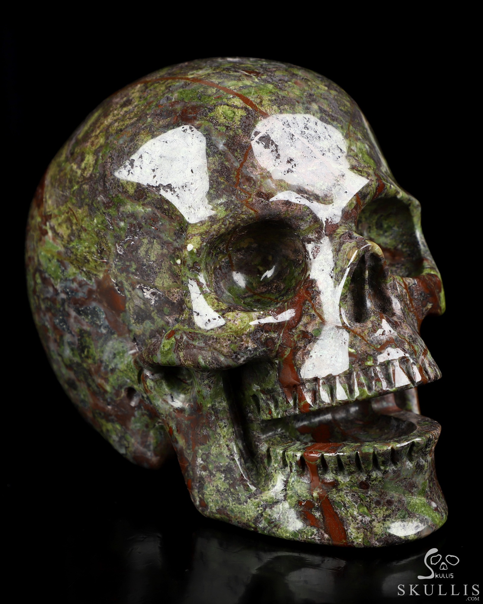 5.0" Dragon Blood Jasper Hand Carved Singing Crystal Skull Sculpture, Crystal Healing 5.0" Dragon Blood Jasper Hand Carved Singing Crystal Skull Sculpture, Crystal Healing